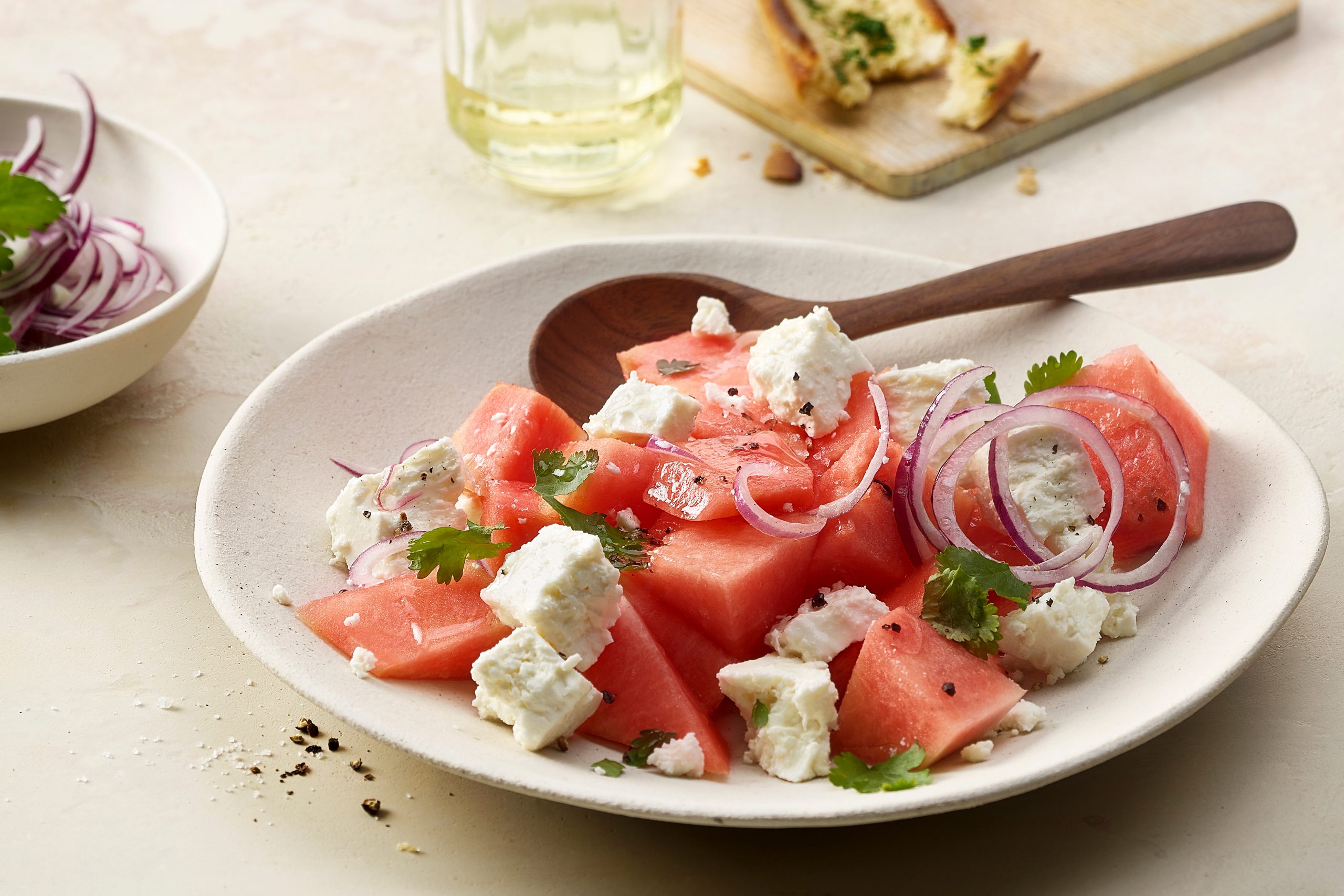 Salade de pastèque et de fromage frais
