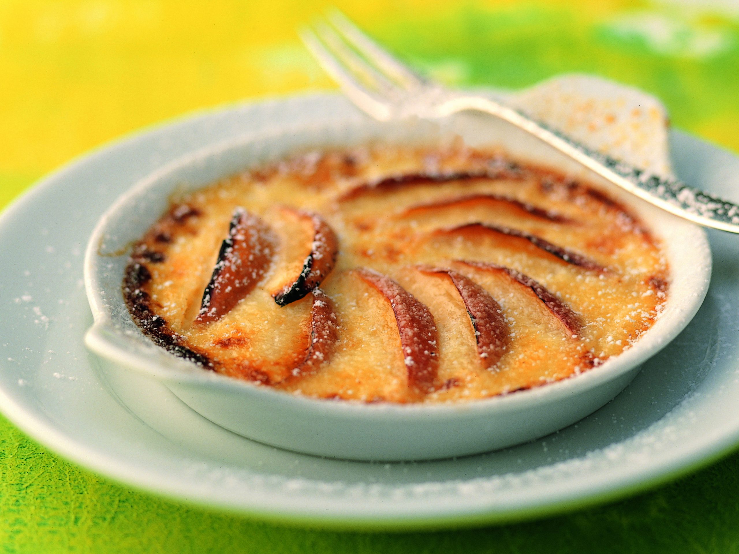 Gratin de pommes et mascarpone au sureau