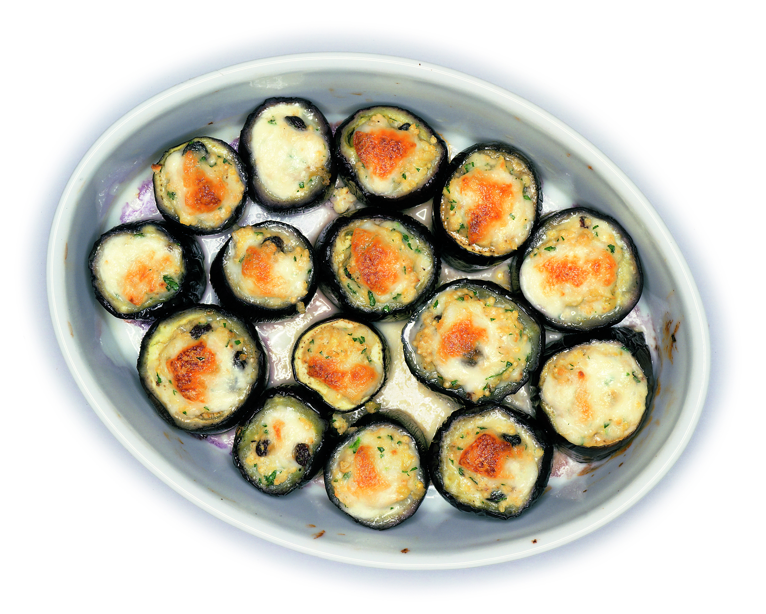 Aubergines farcies de millet à la mozzarella