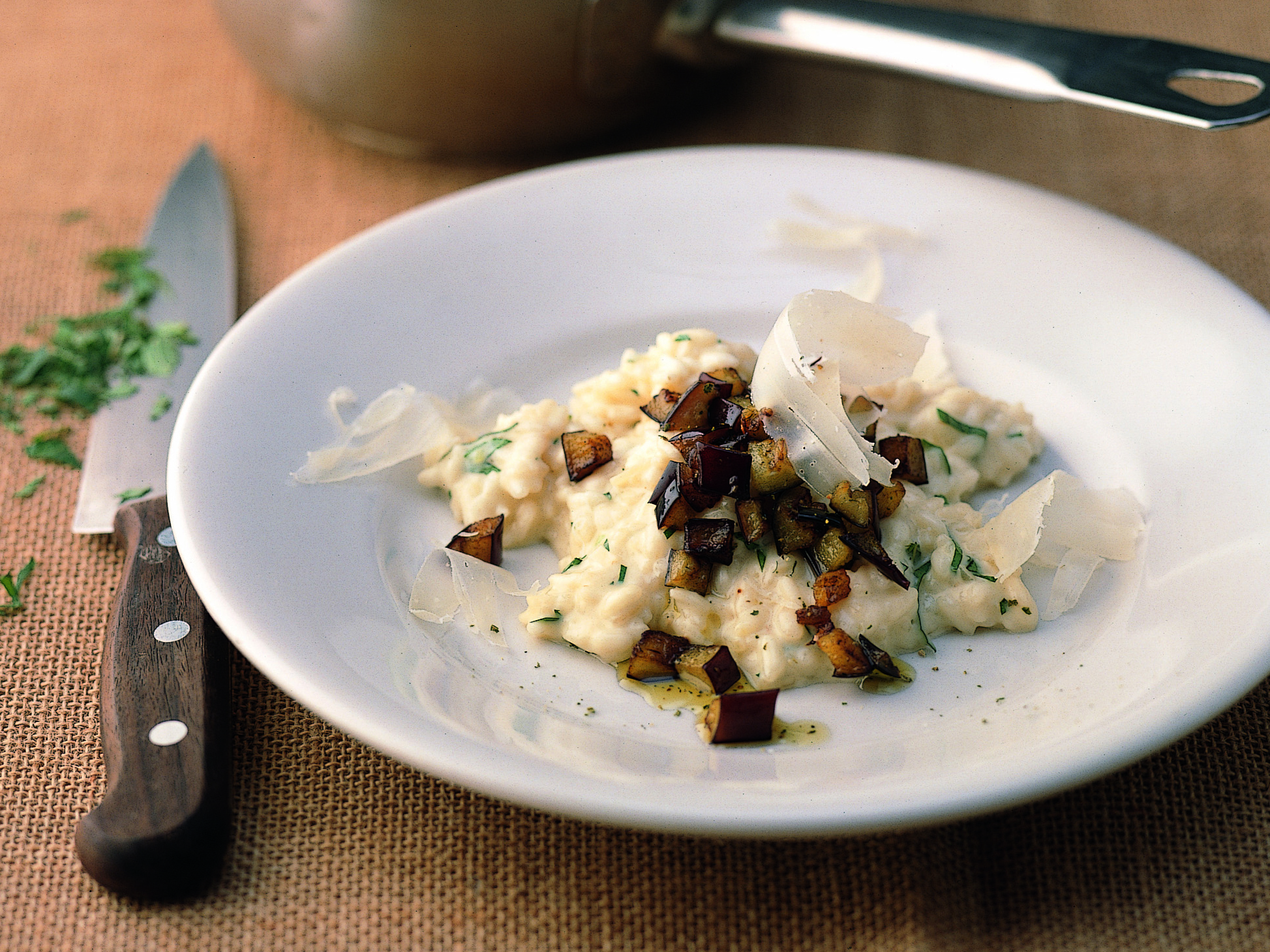 Auberginen-Risotto mit Mascarpone