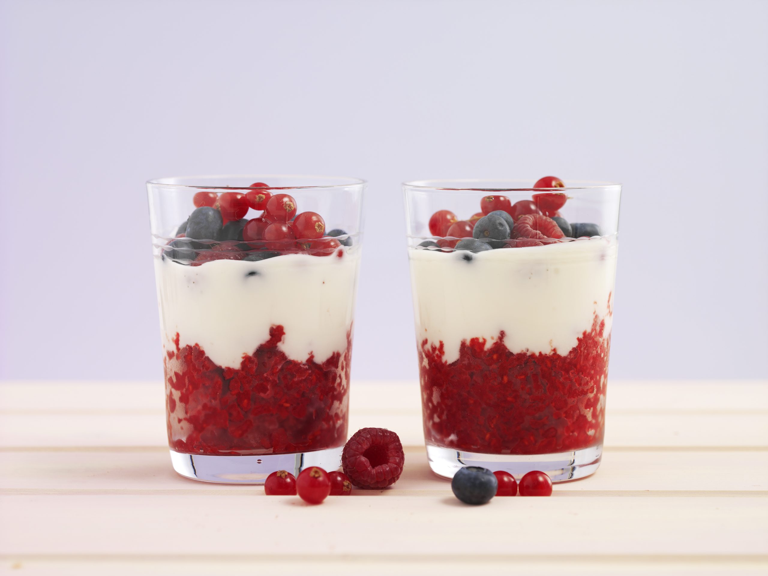 Granité aux fruits rouges et yogourt au miel