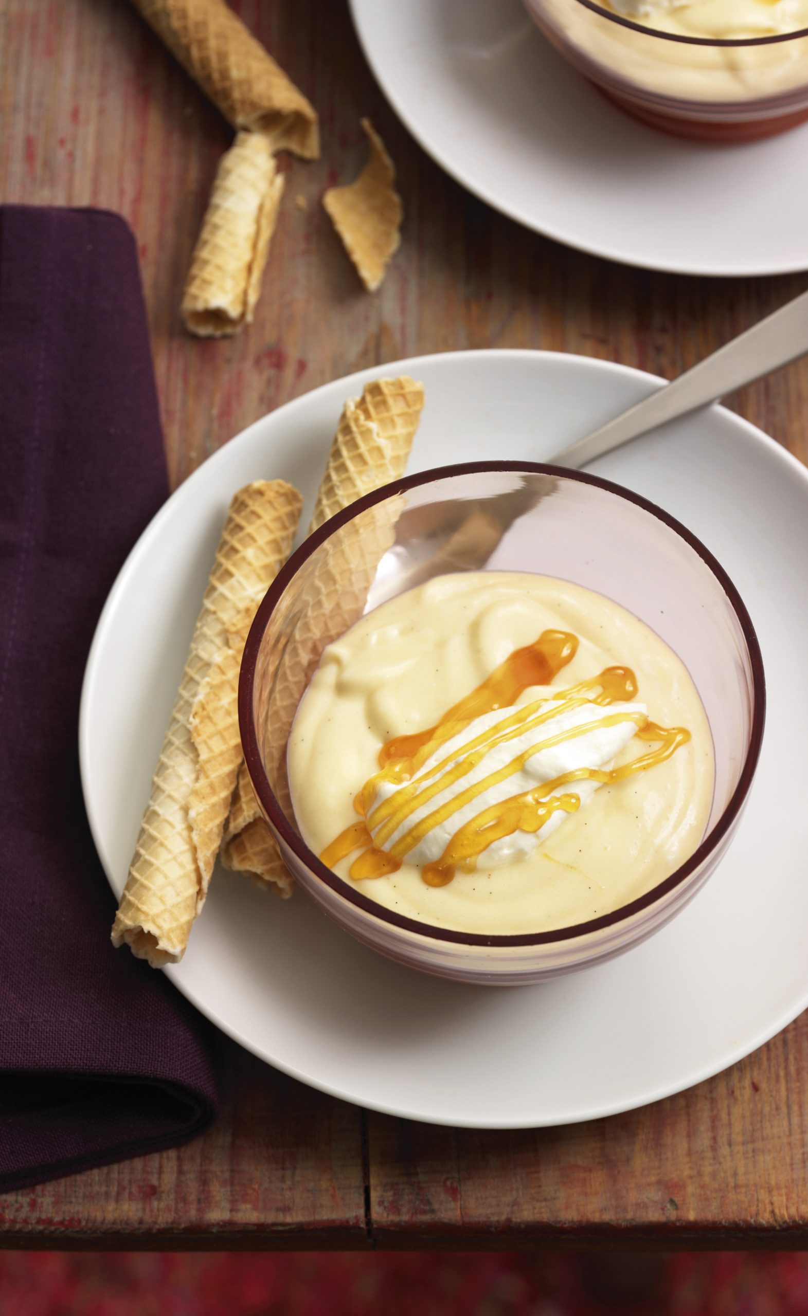 Crème vanillée aux poires