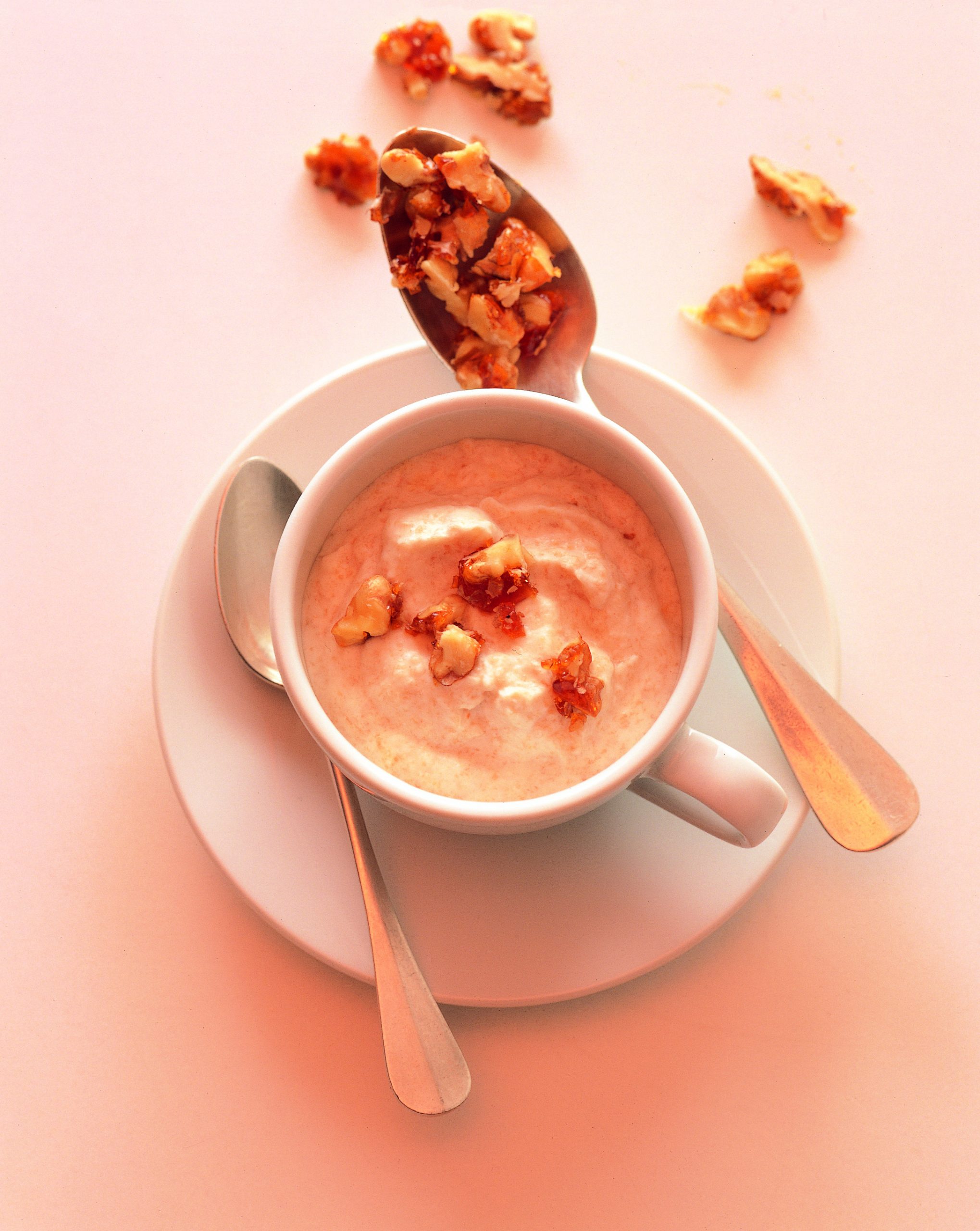 Crème de poire aux noix caramélisées