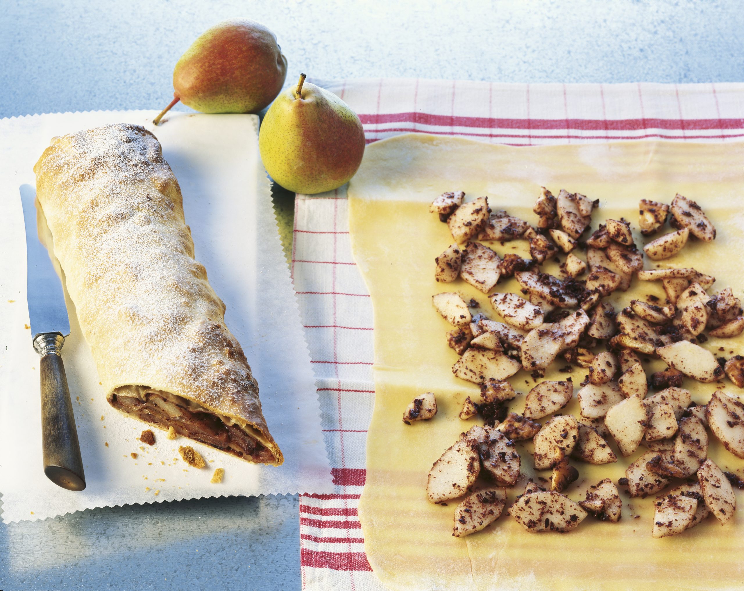 Strudel aux poires et aux flocons de chocolat