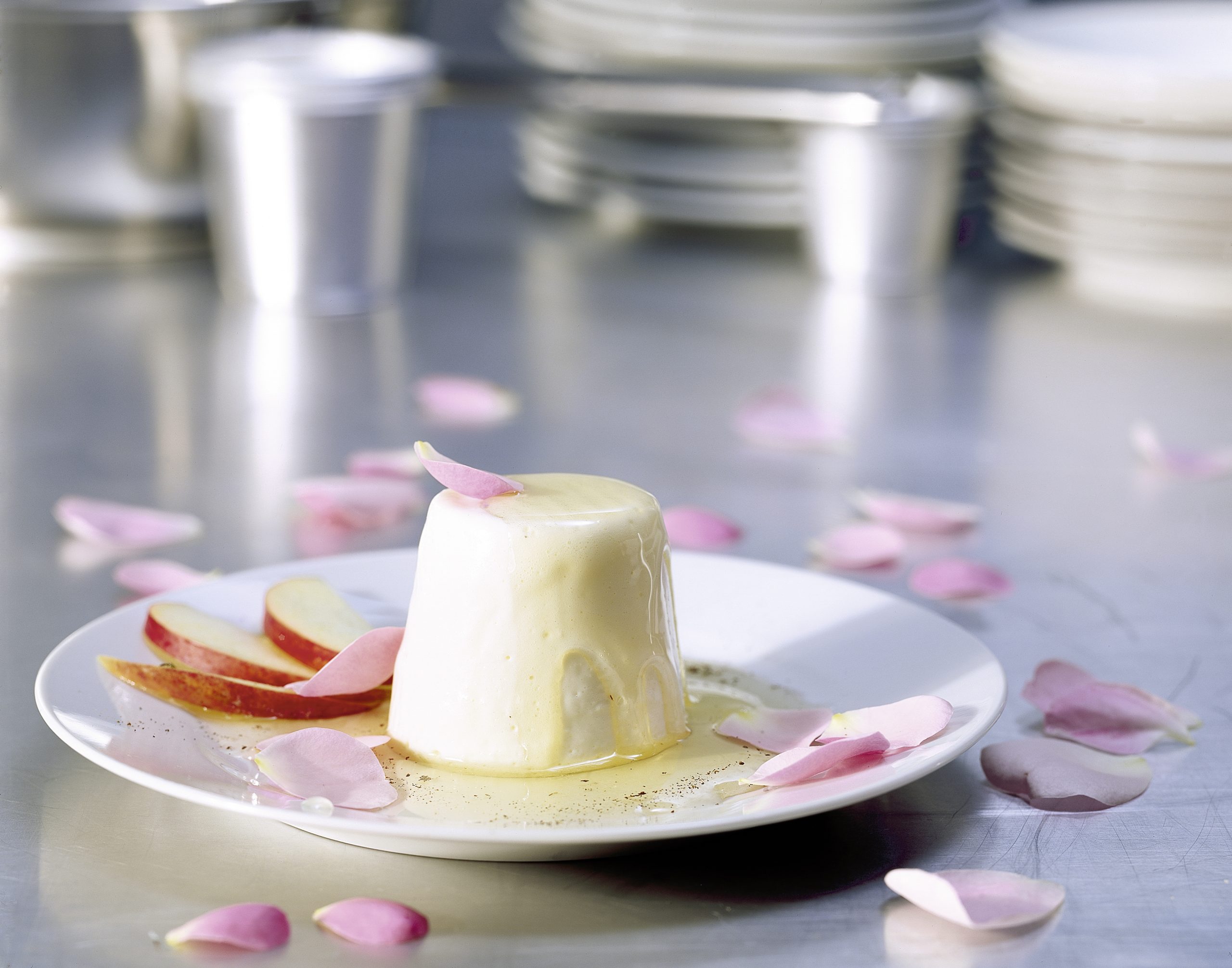 Blanc-manger au sirop de pomme et de rose