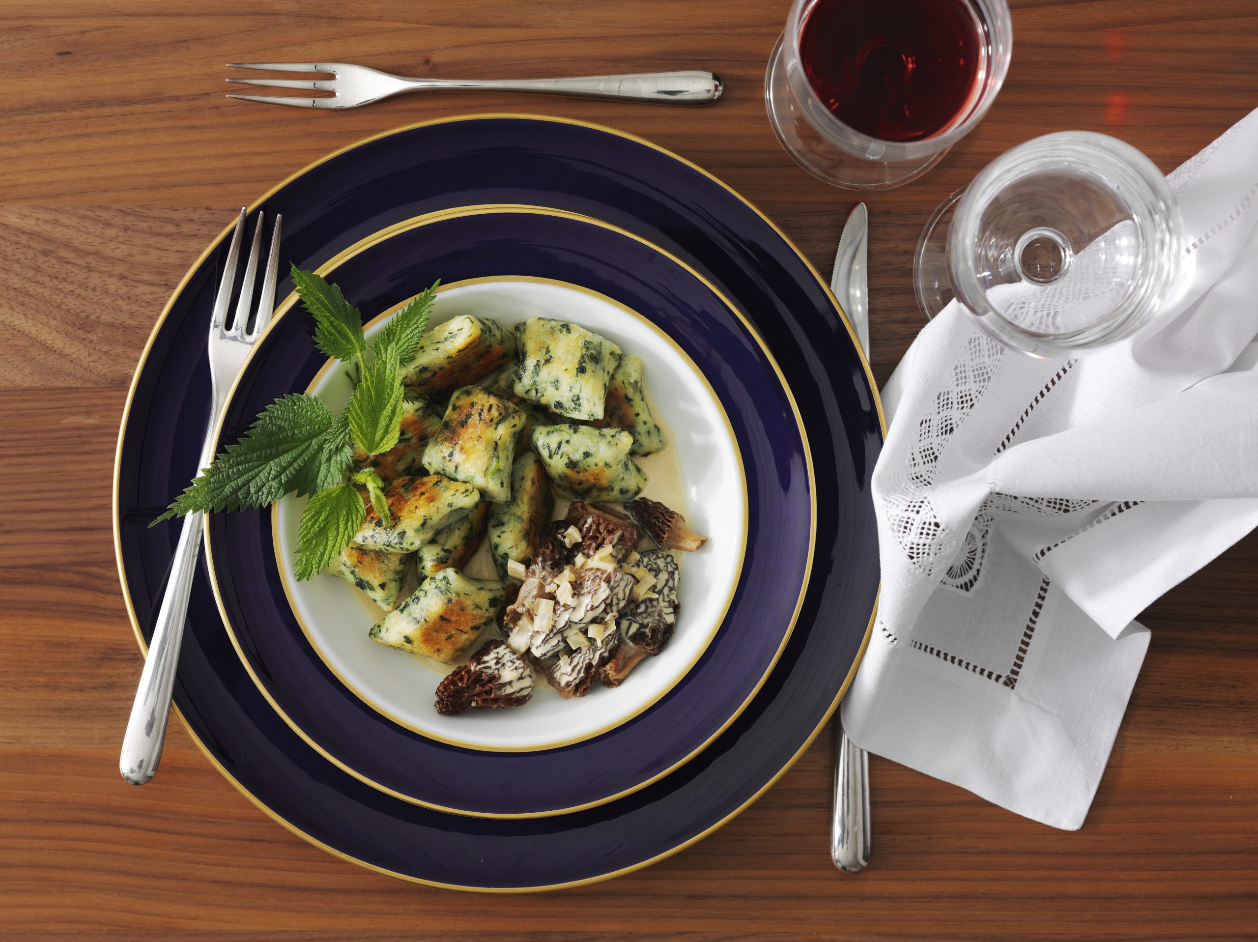 Gnocchi aux orties et morilles