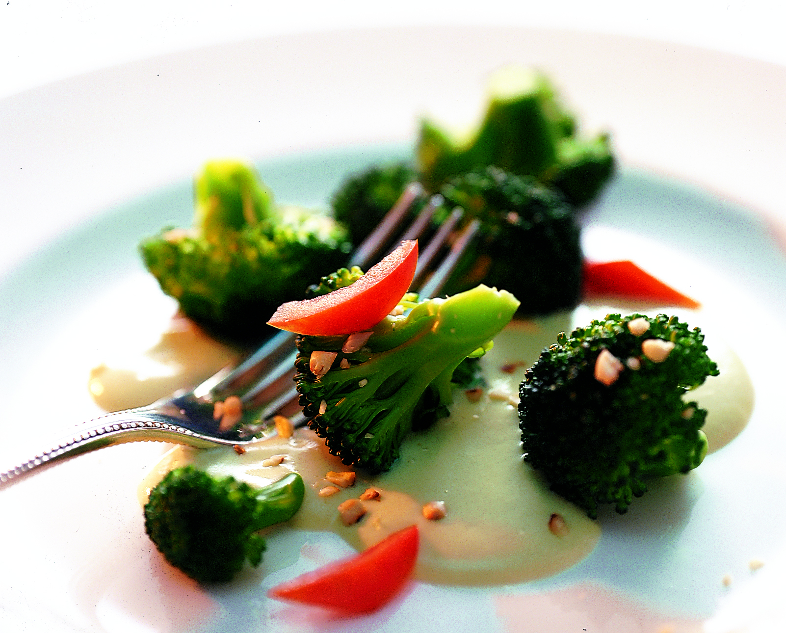 Broccoli an Bratkäse-Sauce