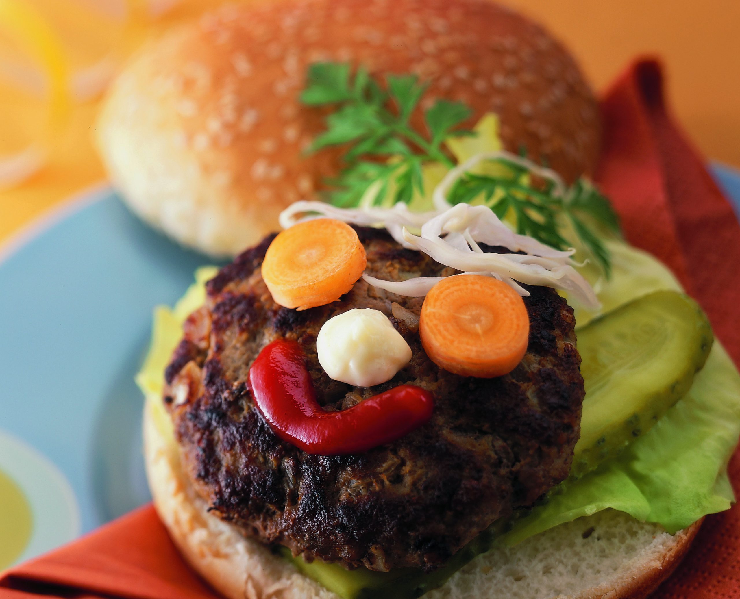 Hamburger boeuf-légumes rigolo