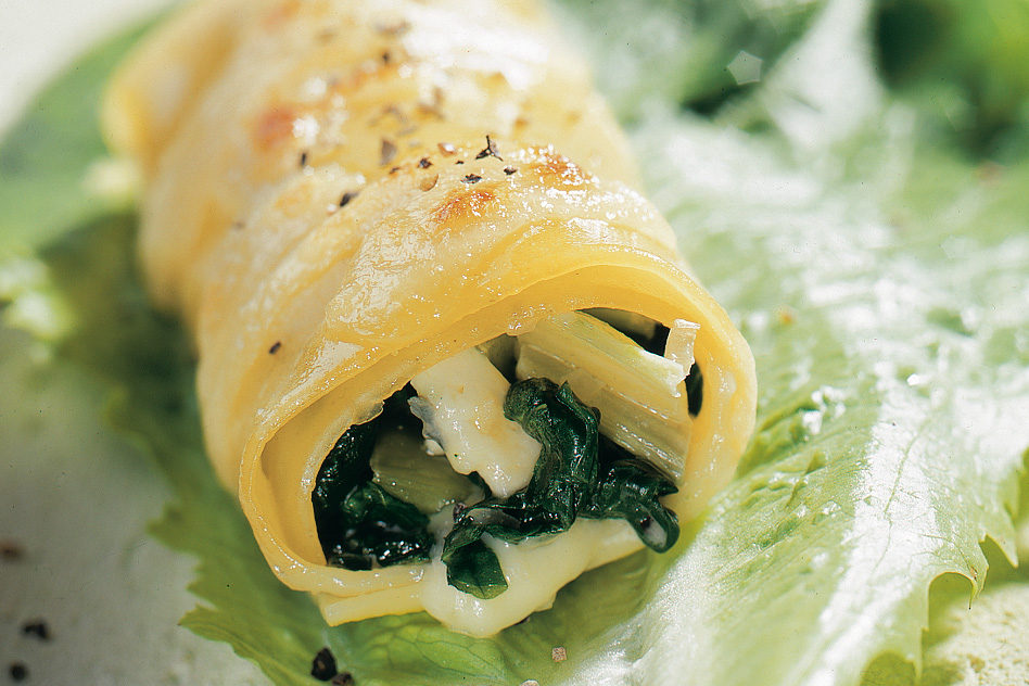Cannelloni aux épinards et à la laitue