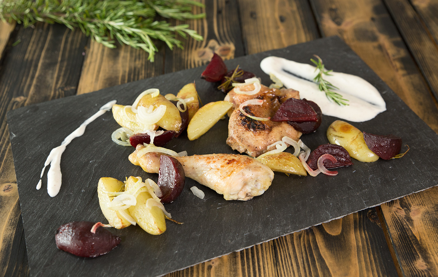 Caramelisiertes Poulet mit Ofengemüse