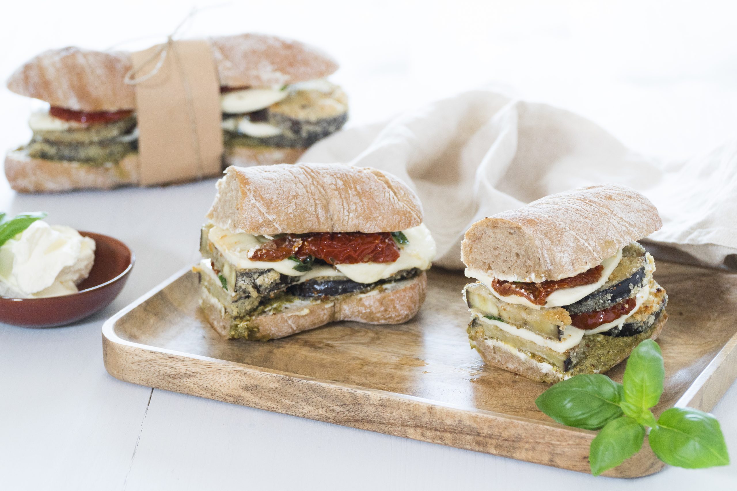 Cheese-Grill-Sandwich mit Auberginen