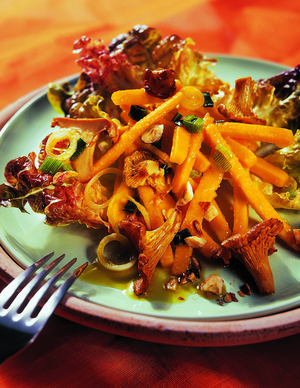 Feuille de chêne à la courge et aux chanterelles