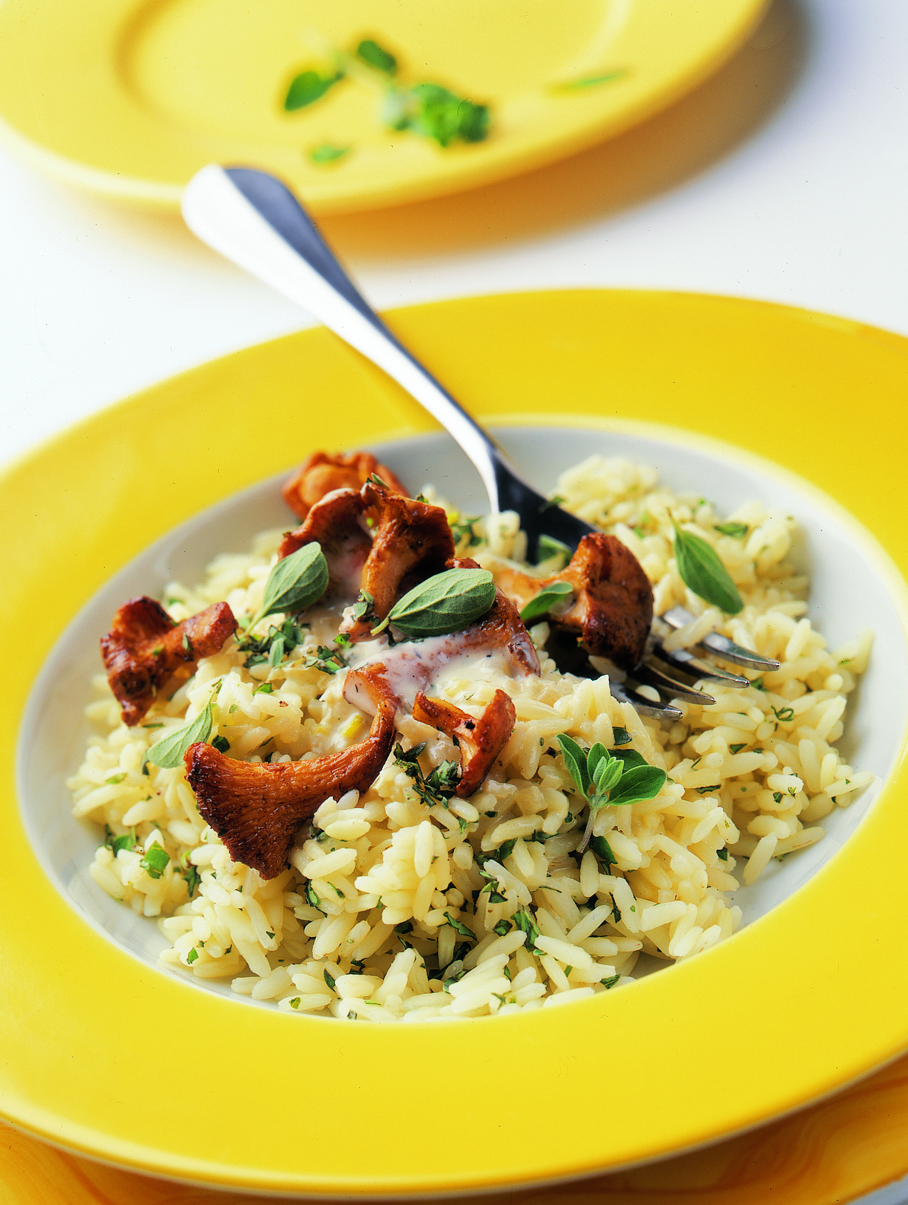 Riz aux chanterelles et à la marjolaine