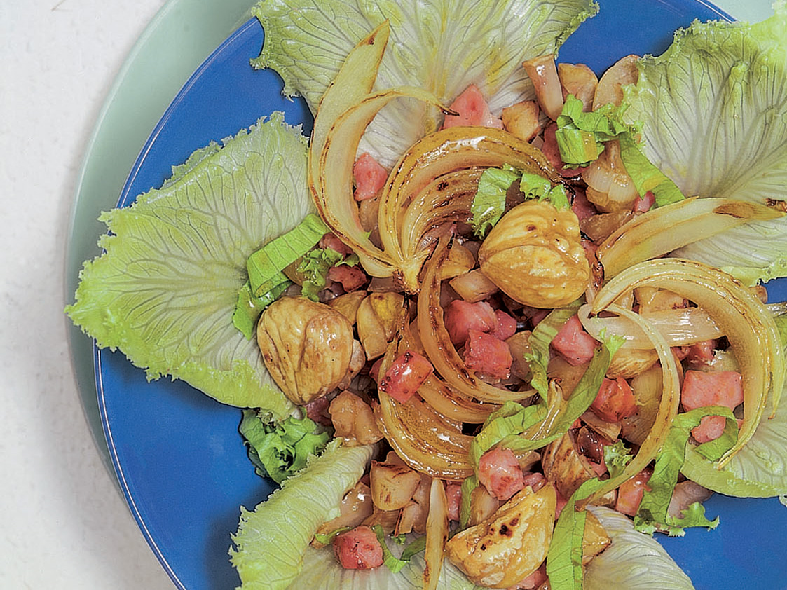 Endiviensalat mit gebratenen Marroni