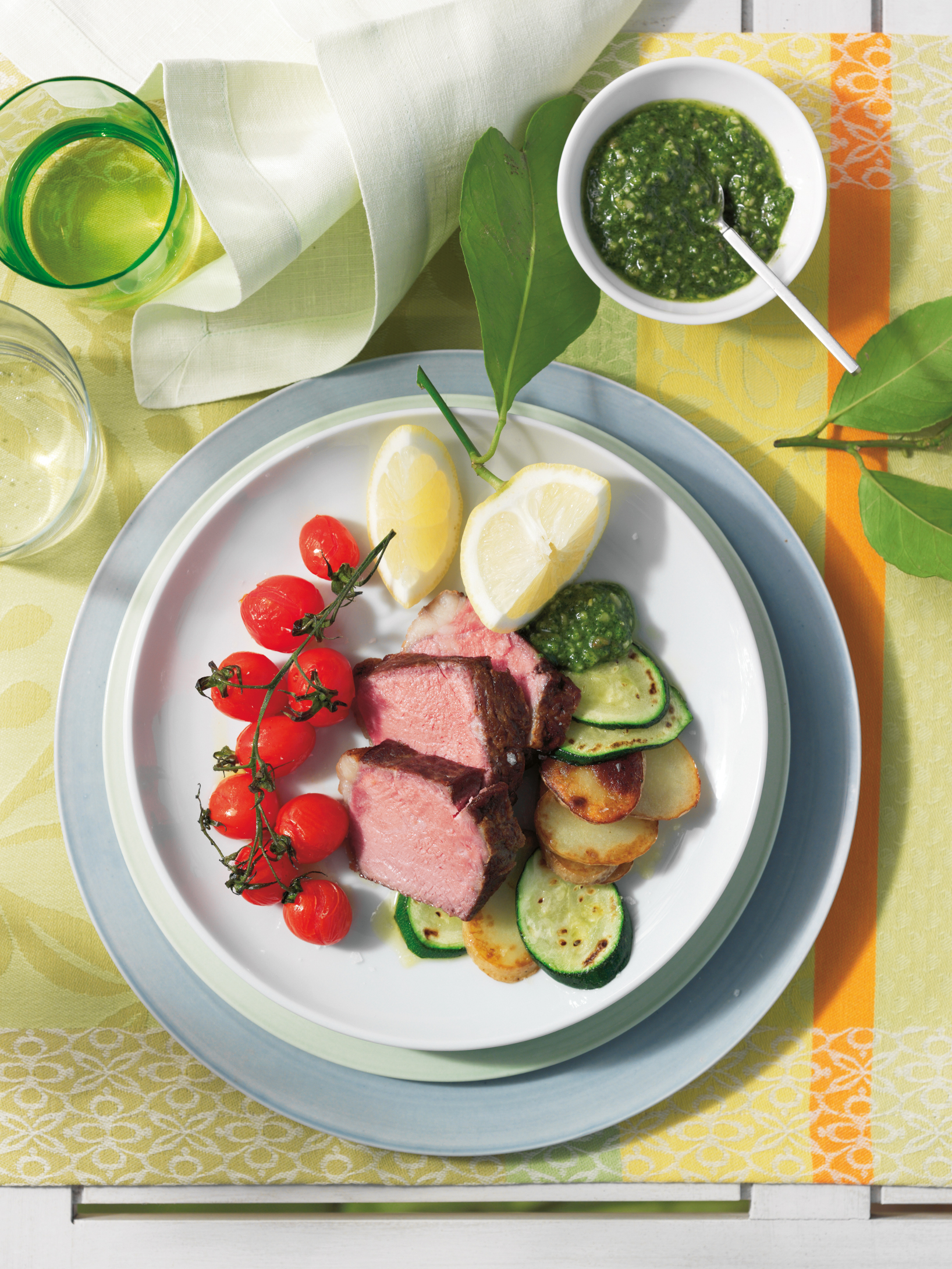 Entrecôtes doubles au pesto