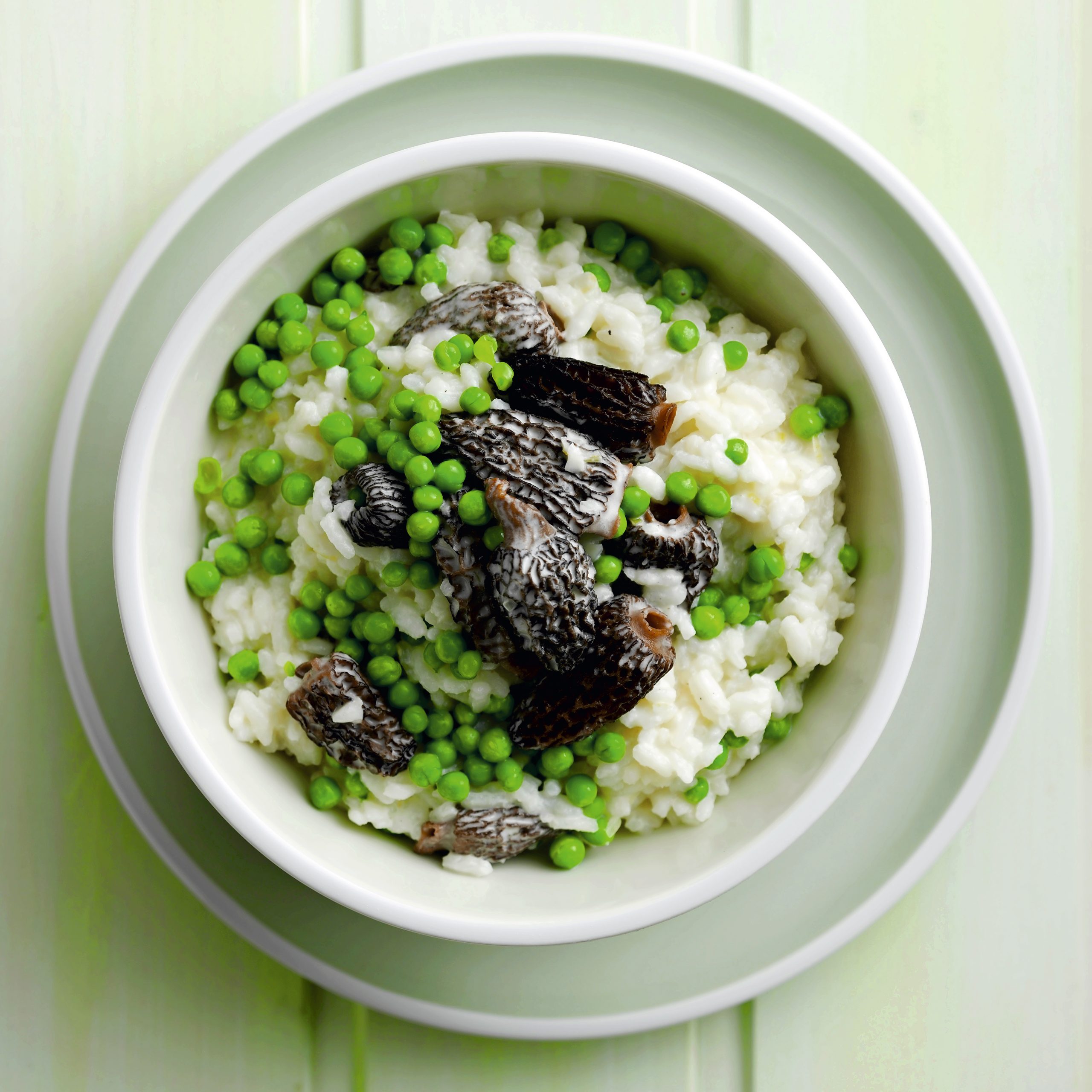 Erbsen-Morchel-Risotto