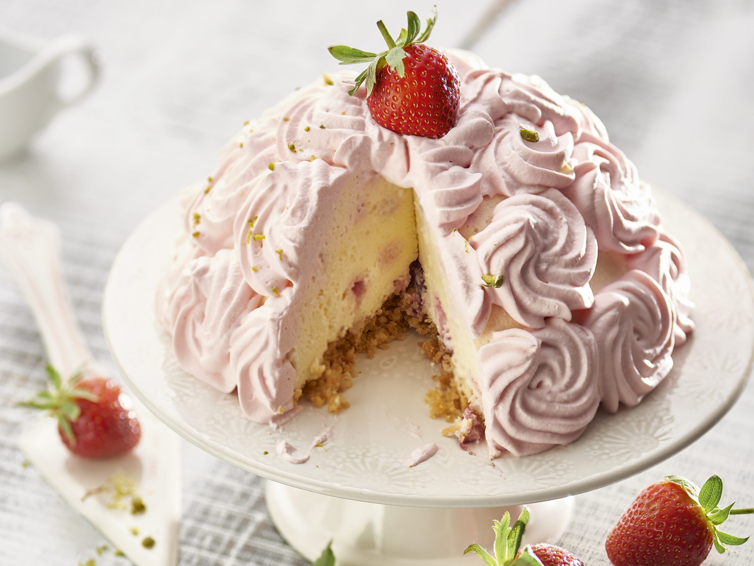 Tourte séré-fraise (sans cuisson)