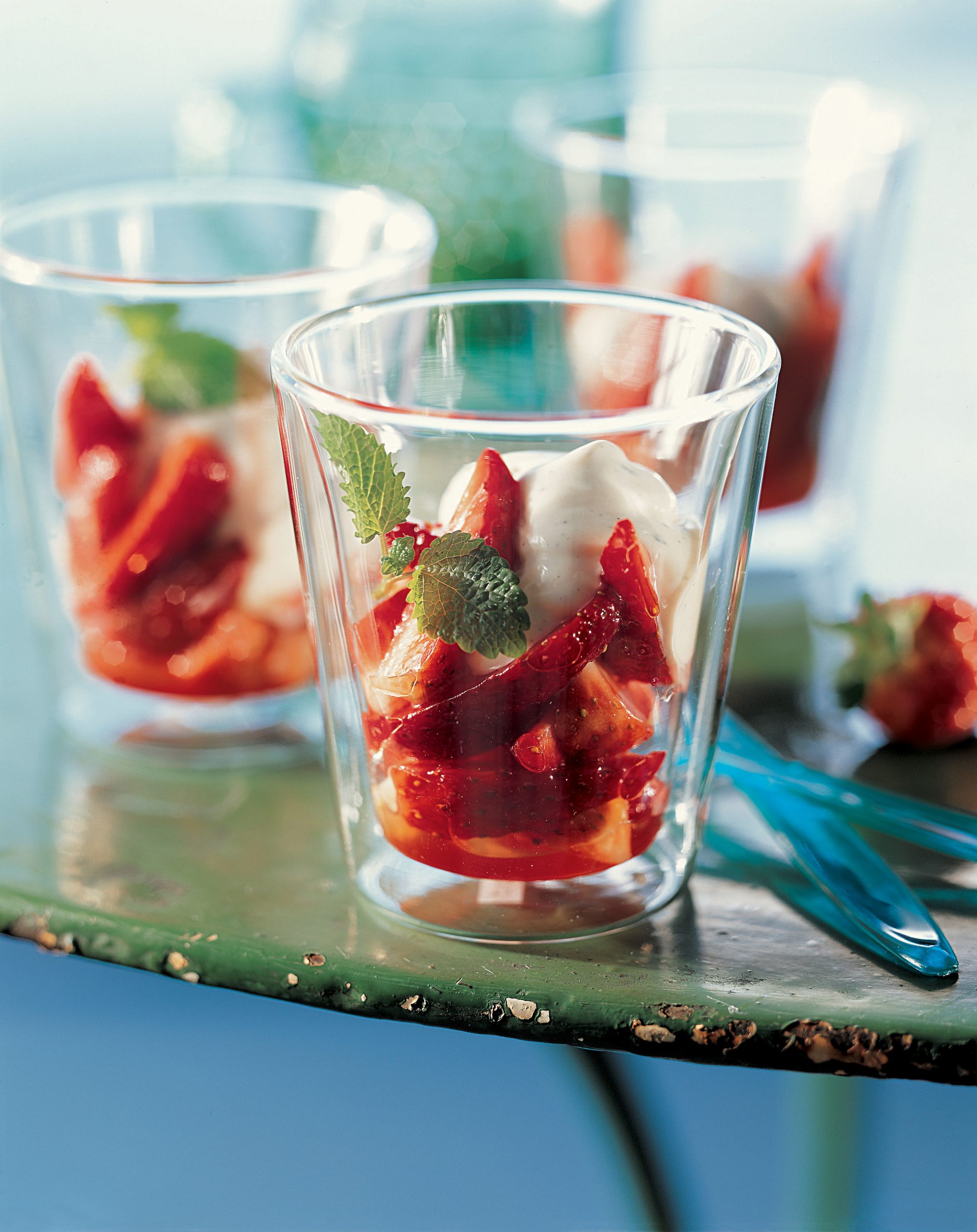 Verrines de fraises et crème au mascarpone