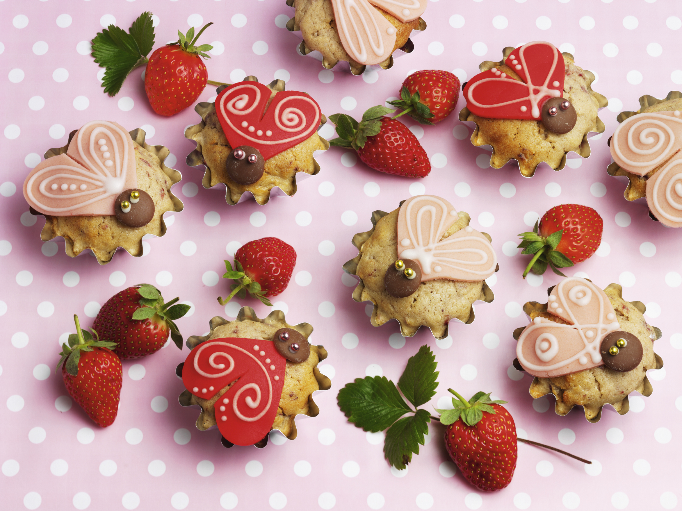 Erdbeermuffins mit Crème fraîche