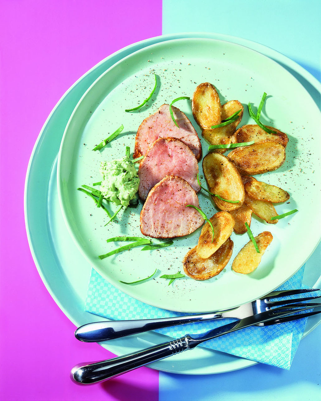 Falsches Filet mit Bärlauchbutter