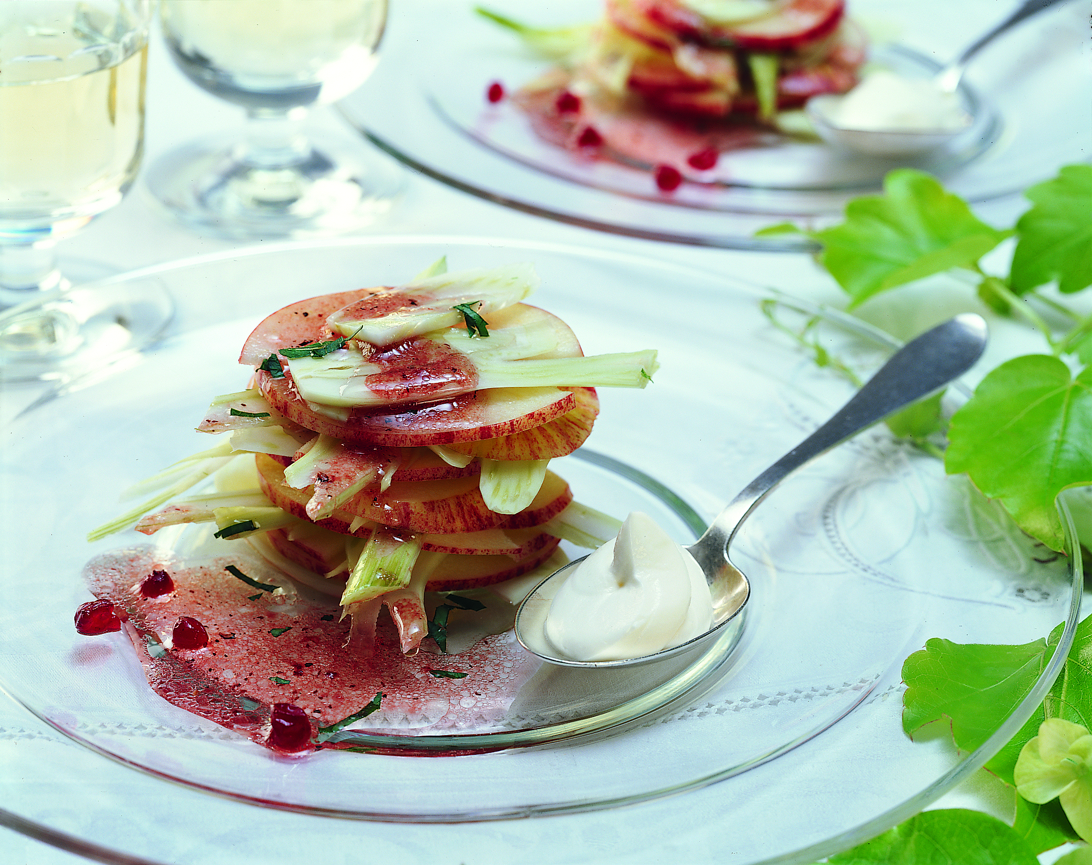 Fenchel-Apfel-Salat mit Preiselbeersauce