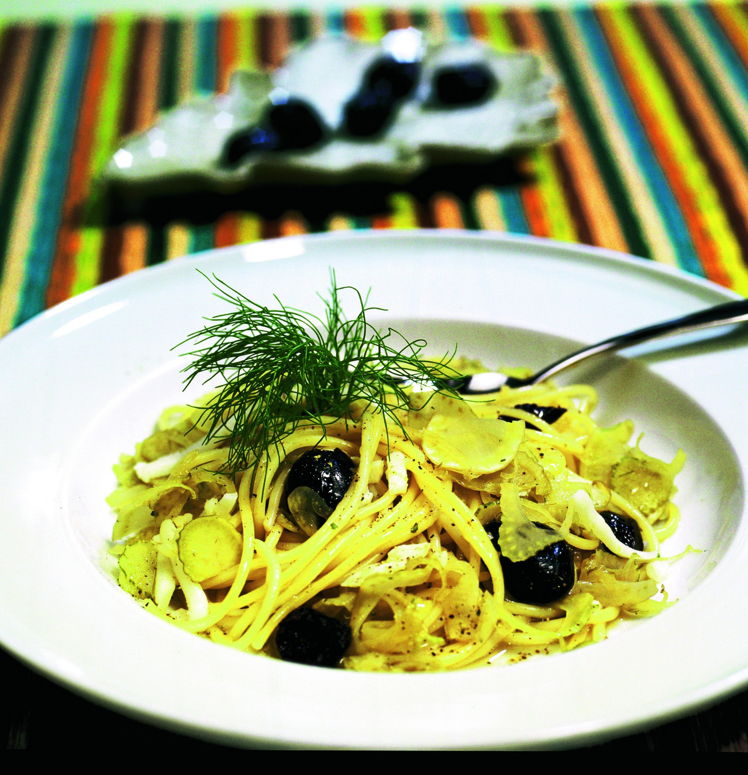 Spaghettis au fenouil et aux olives