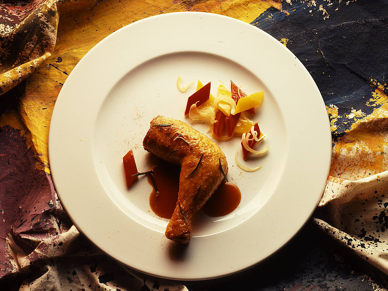 Feuerpoulet mit Peperonigemüse