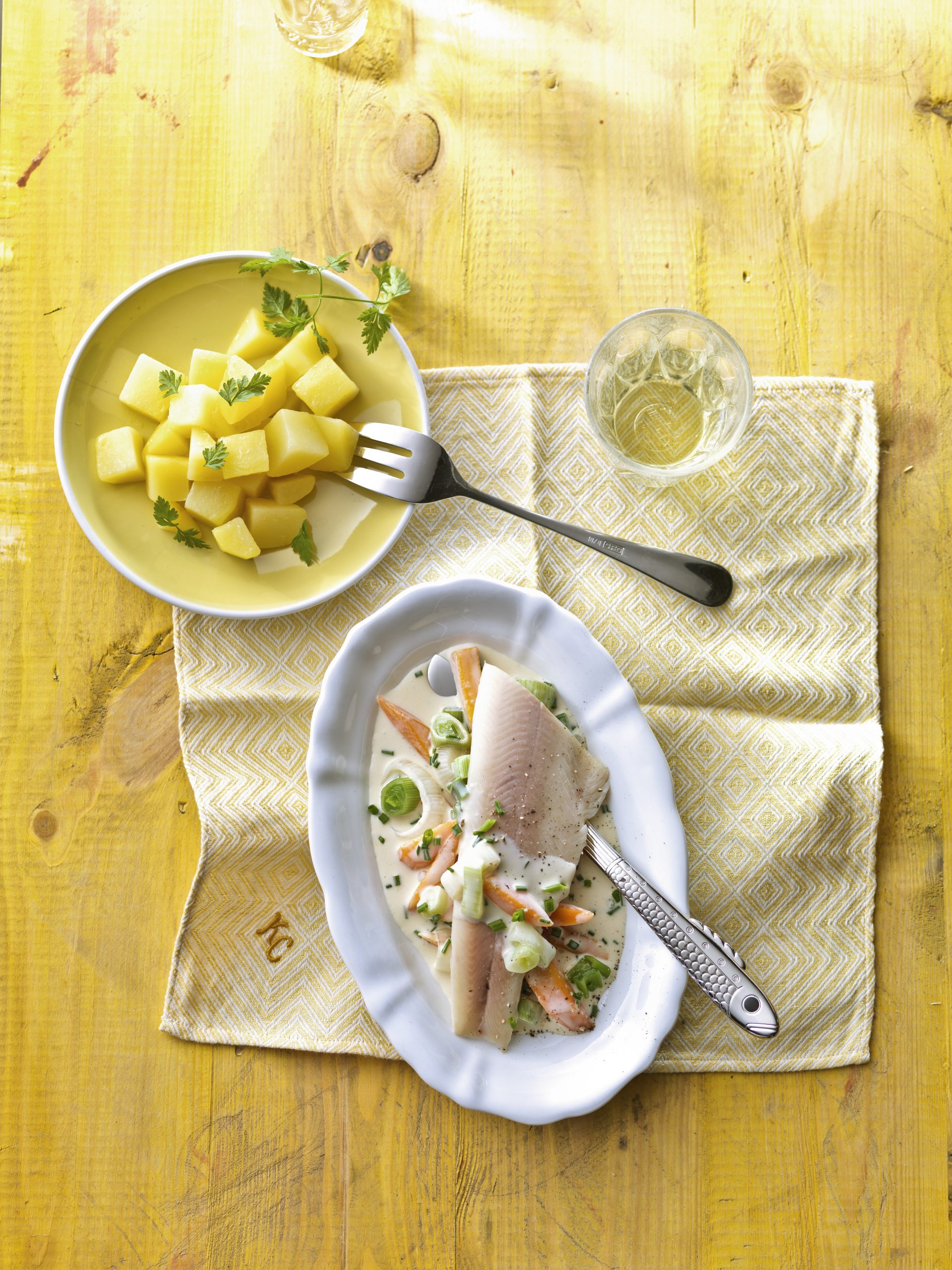 Poisson sauce aux herbes de printemps
