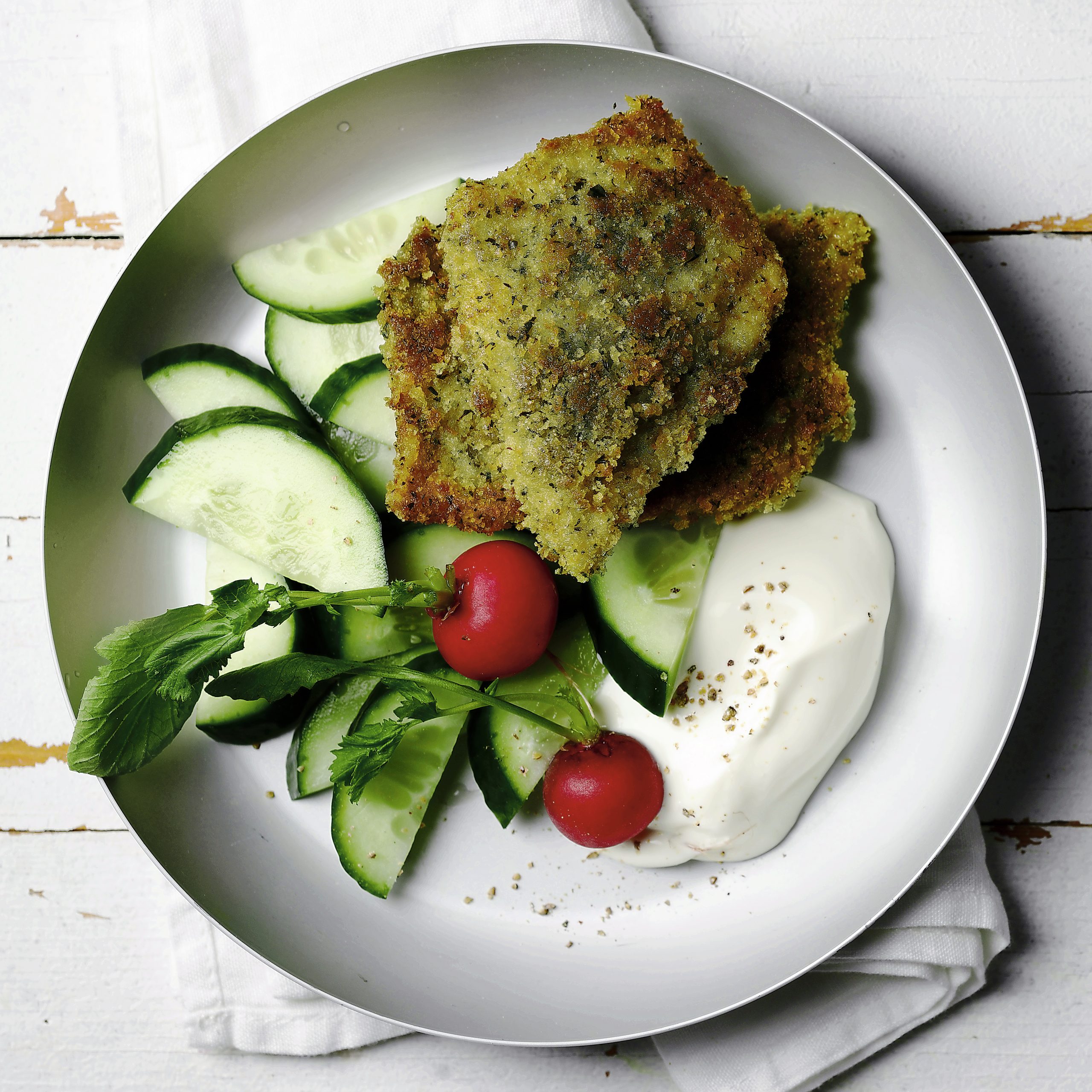Poisson pané aux herbes