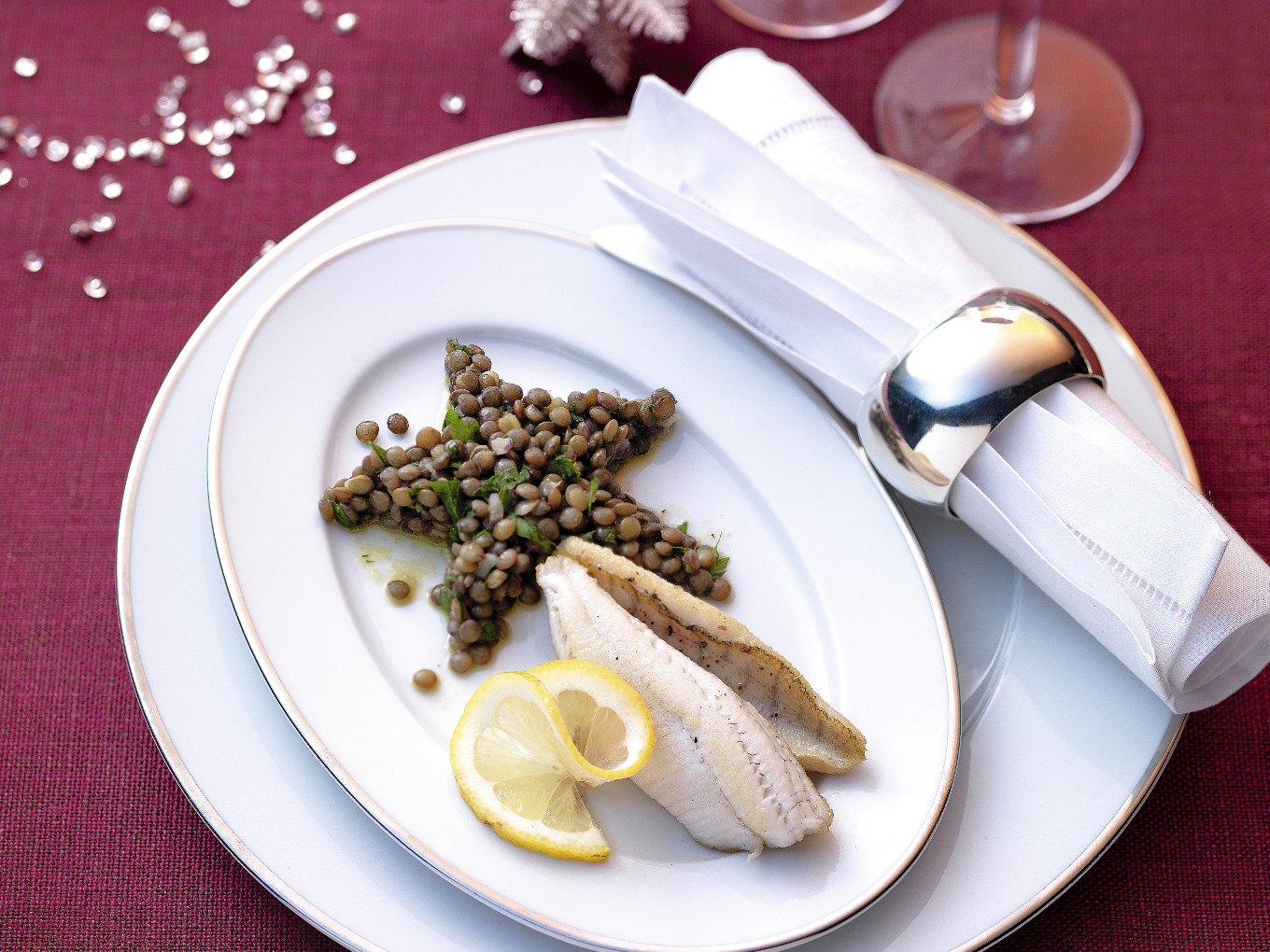 Filets de poisson à la vinaigrette persillée