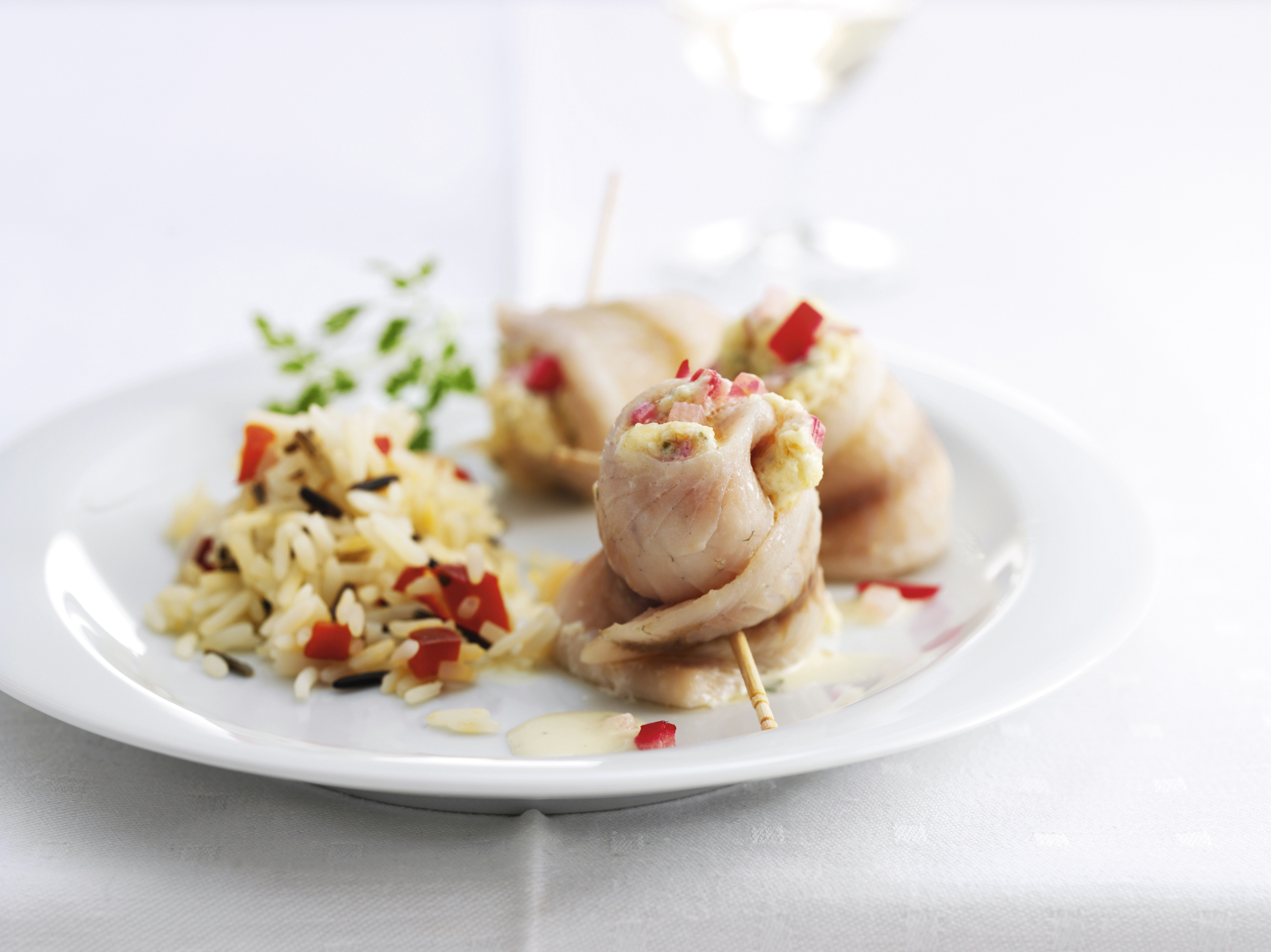 Fischröllchen mit Rhabarber