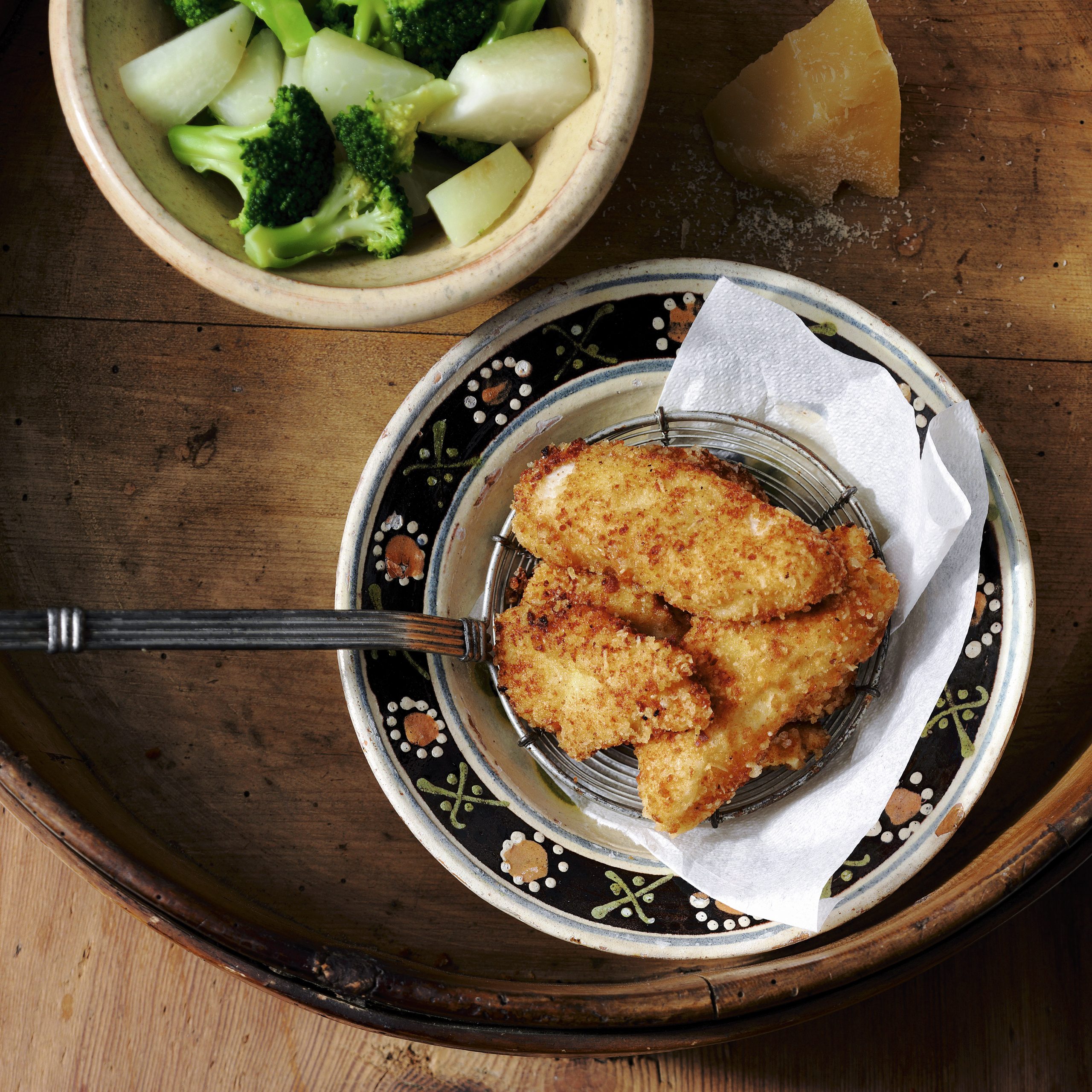 Goujonnettes de poisson en croûte de Sbrinz