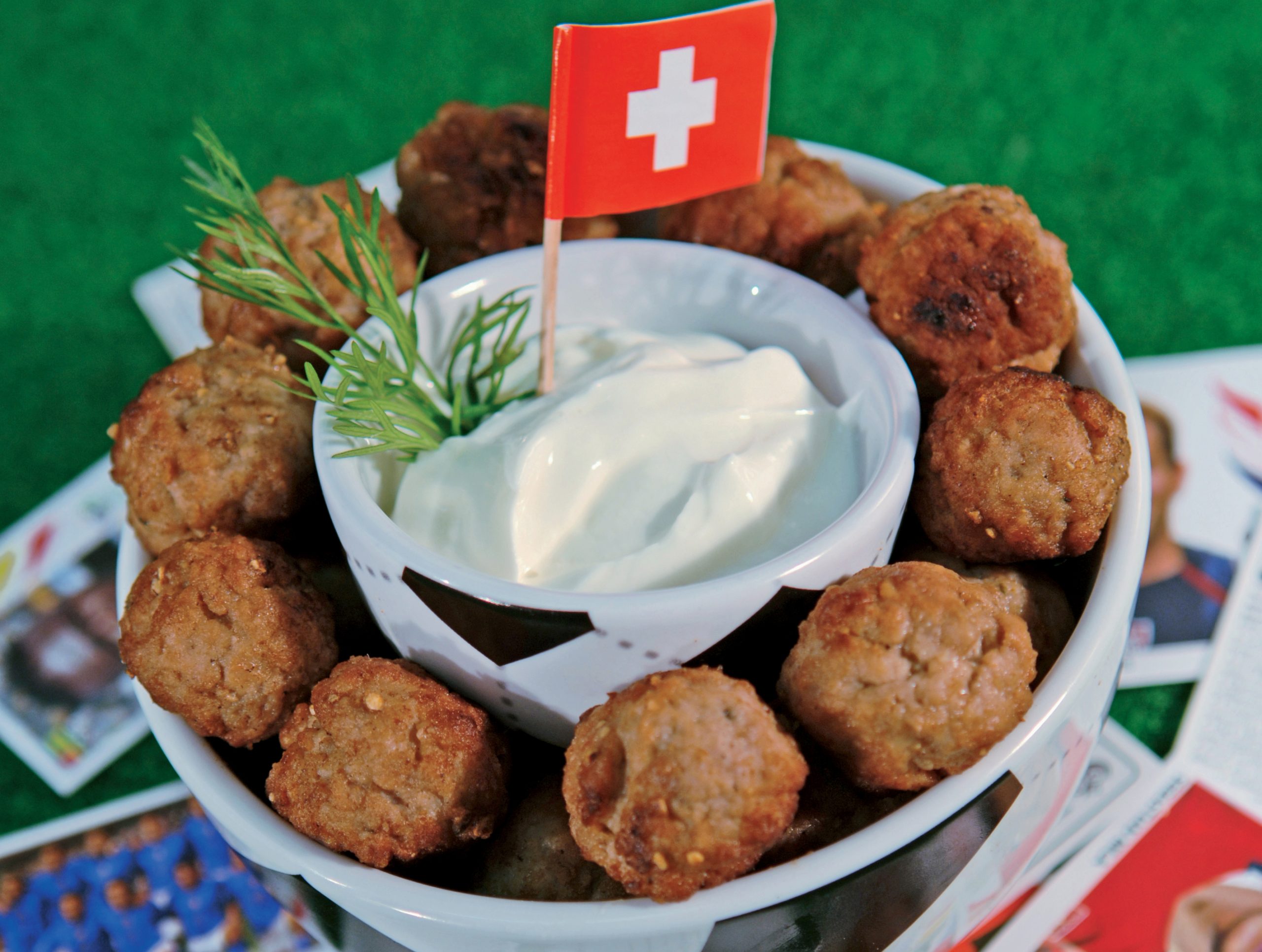 Boulettes de viande et fenouil en sauce dip