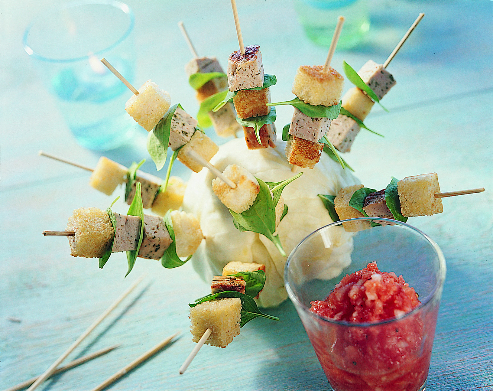 Brochettes de fromage d'Italie