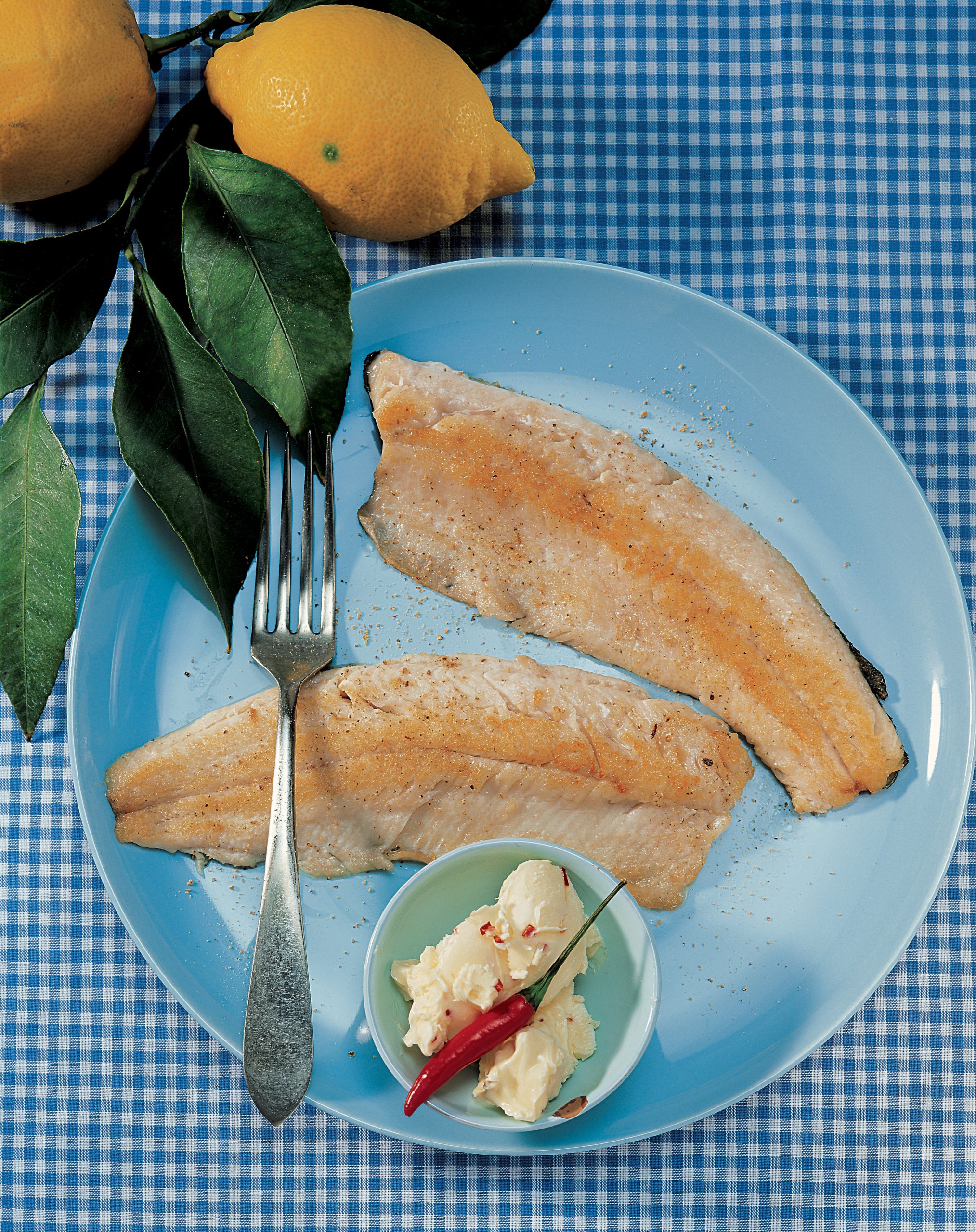 Truites au beurre citron et piments