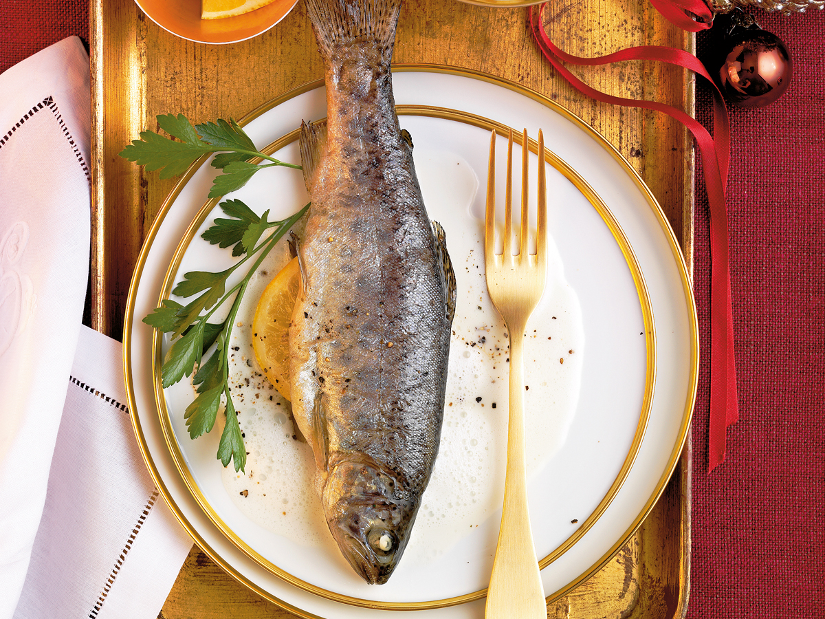 Forellen mit Weissweinsauce