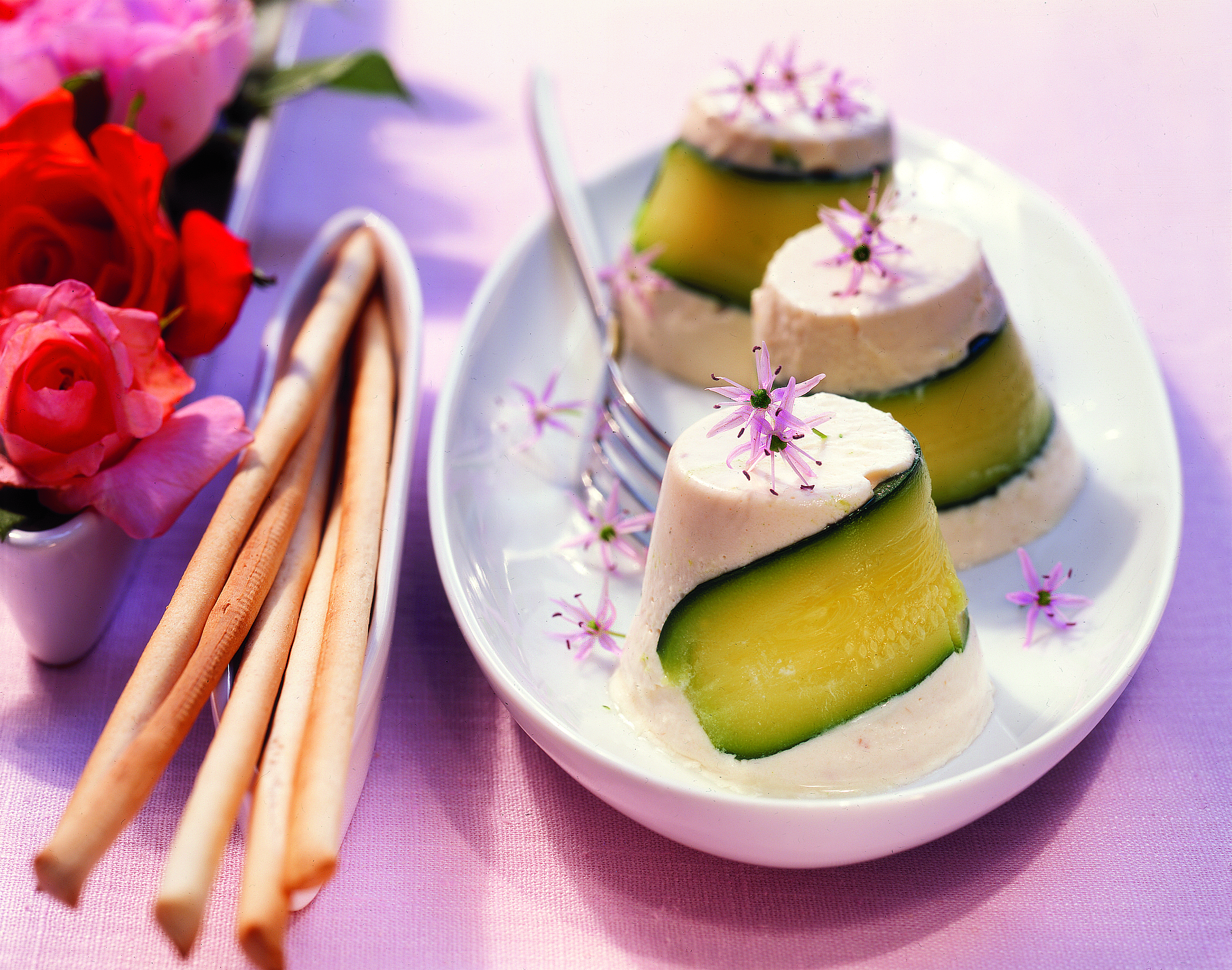 Timbales de truite et courgettes
