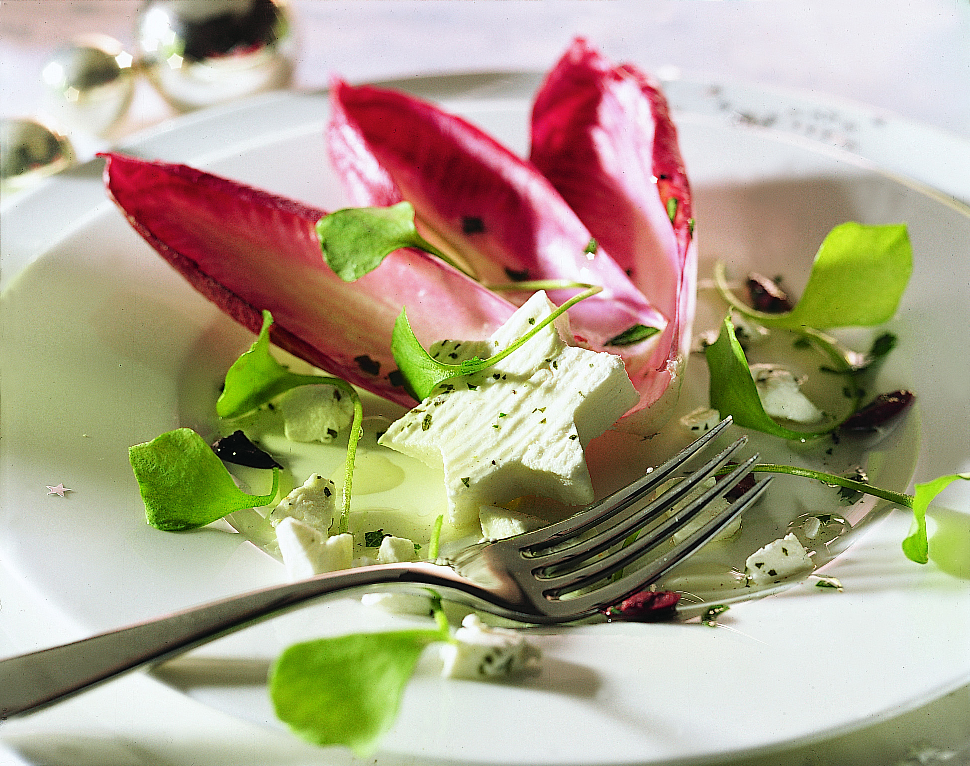 Formaggini sur lit de salade
