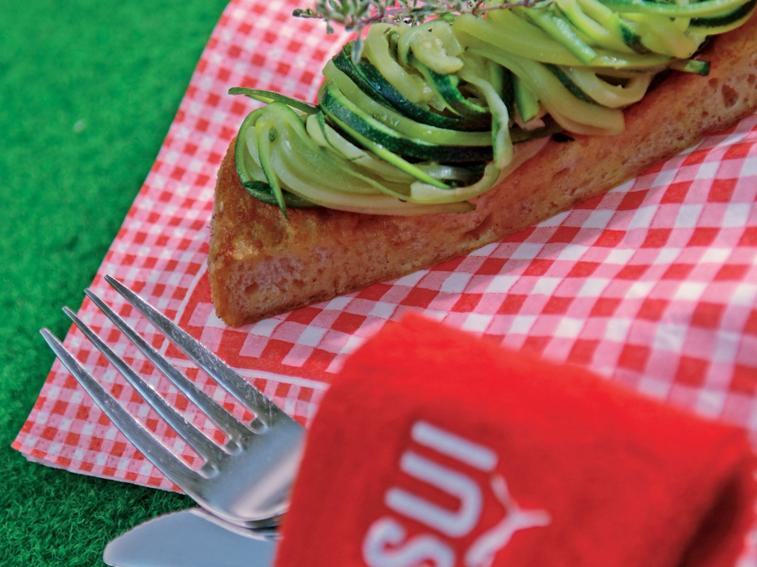 Pain perdu salé et courgettes
