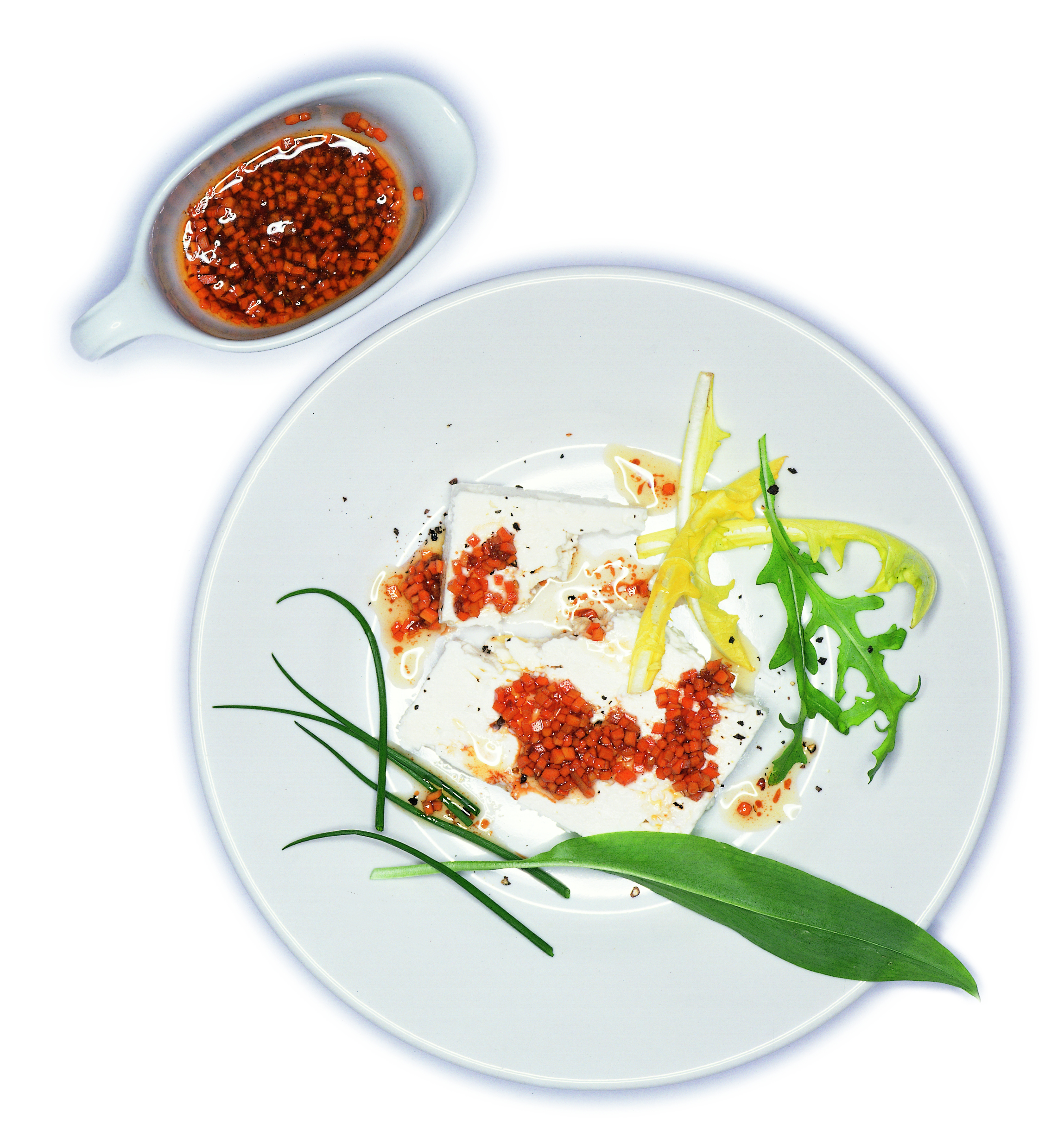 Frischkäse an Rüebli-Vinaigrette