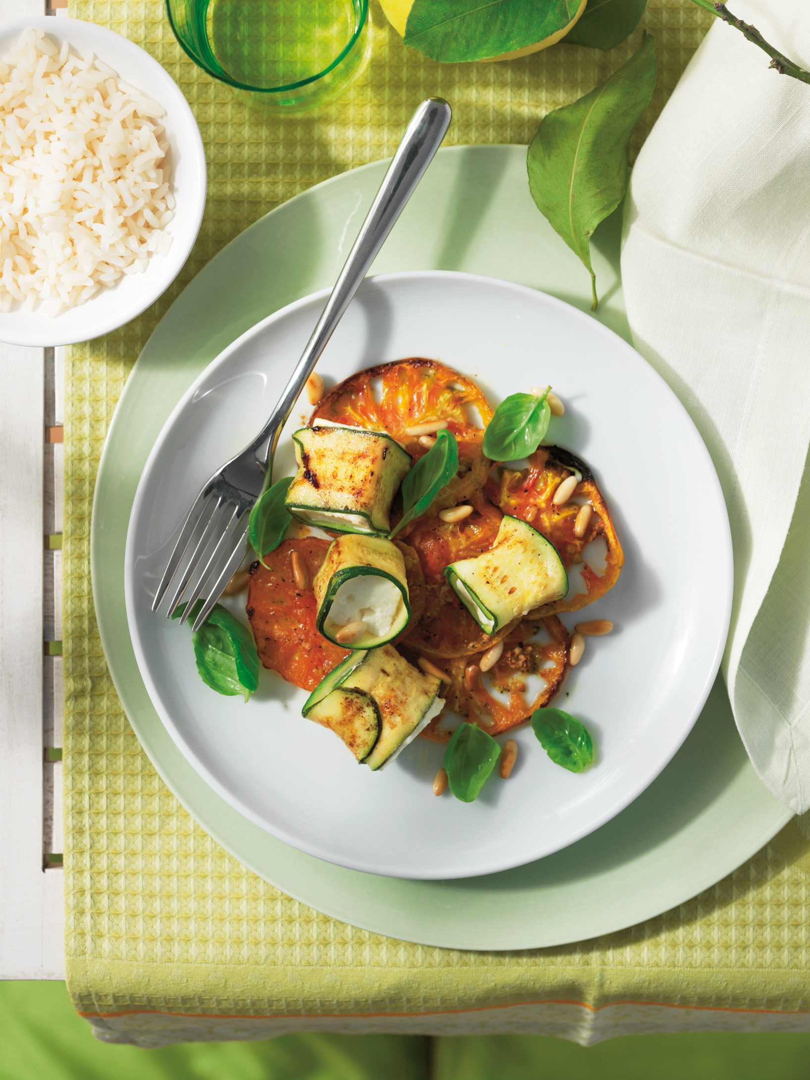 Fromage frais en robe de courgette