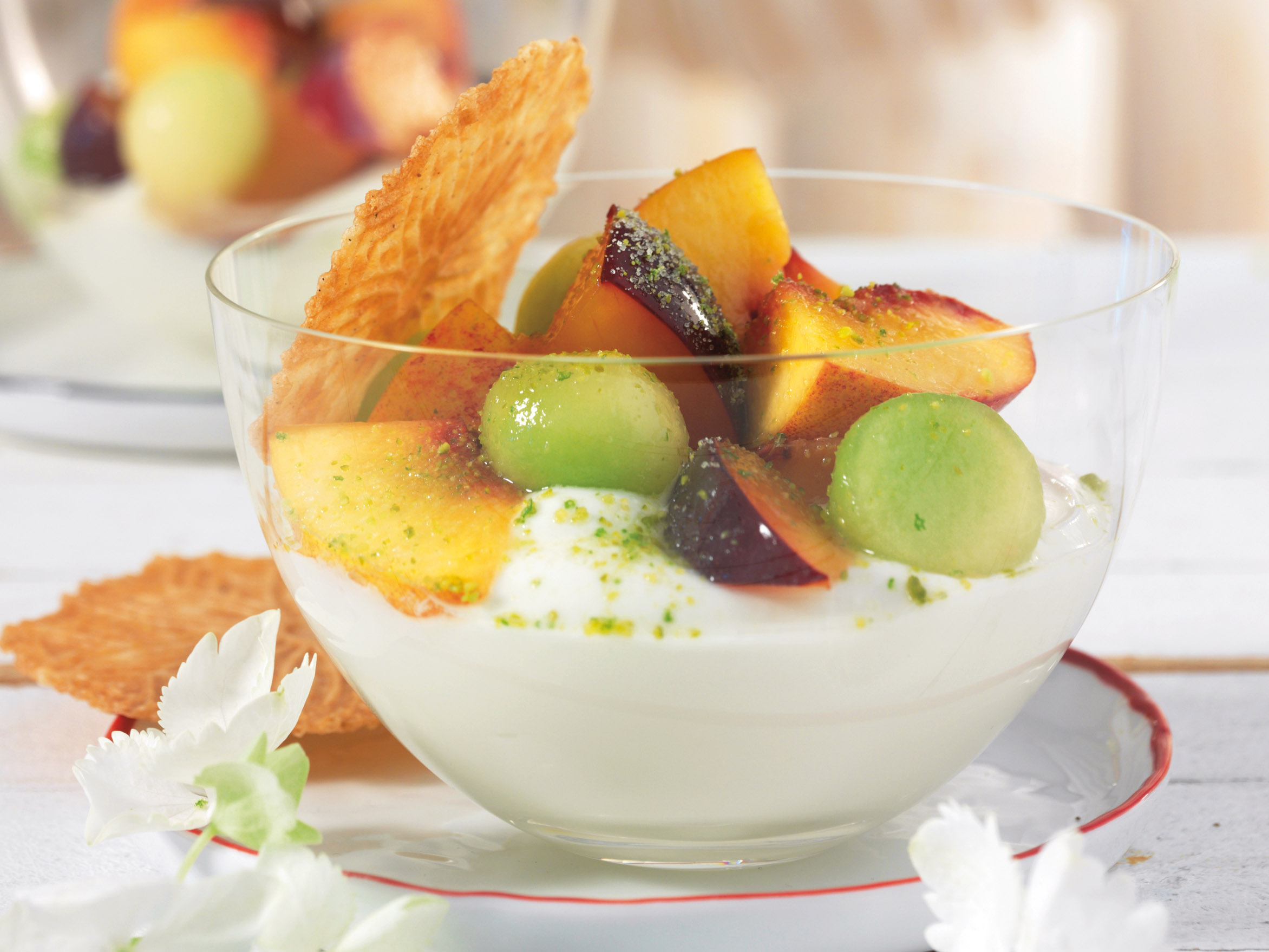 Fruits au yogourt citronné