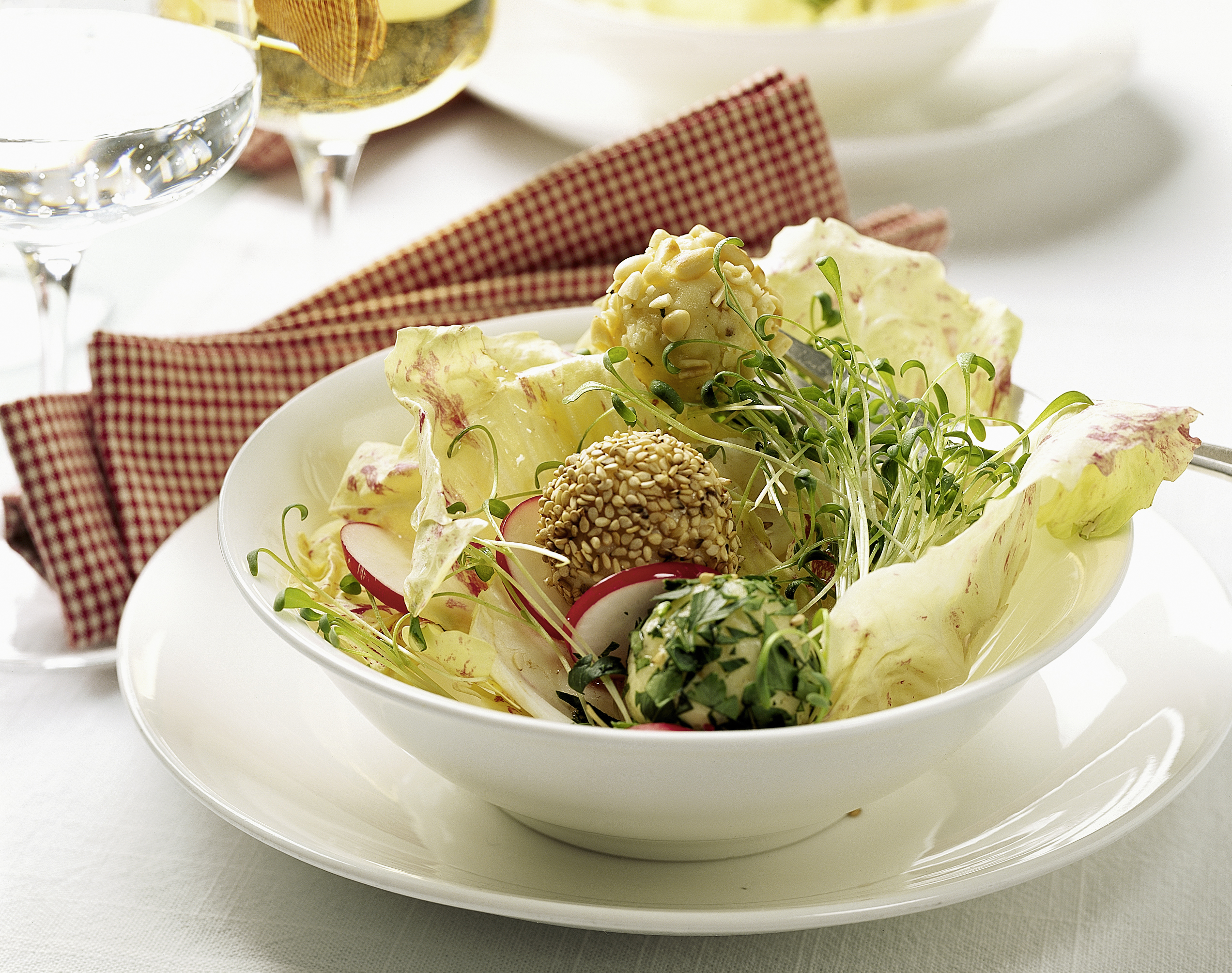 Frühlingssalat mit Käse-Truffes