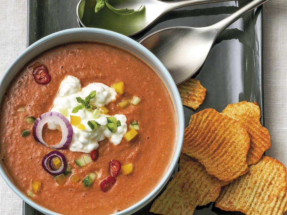 Gazpacho au cottage cheese