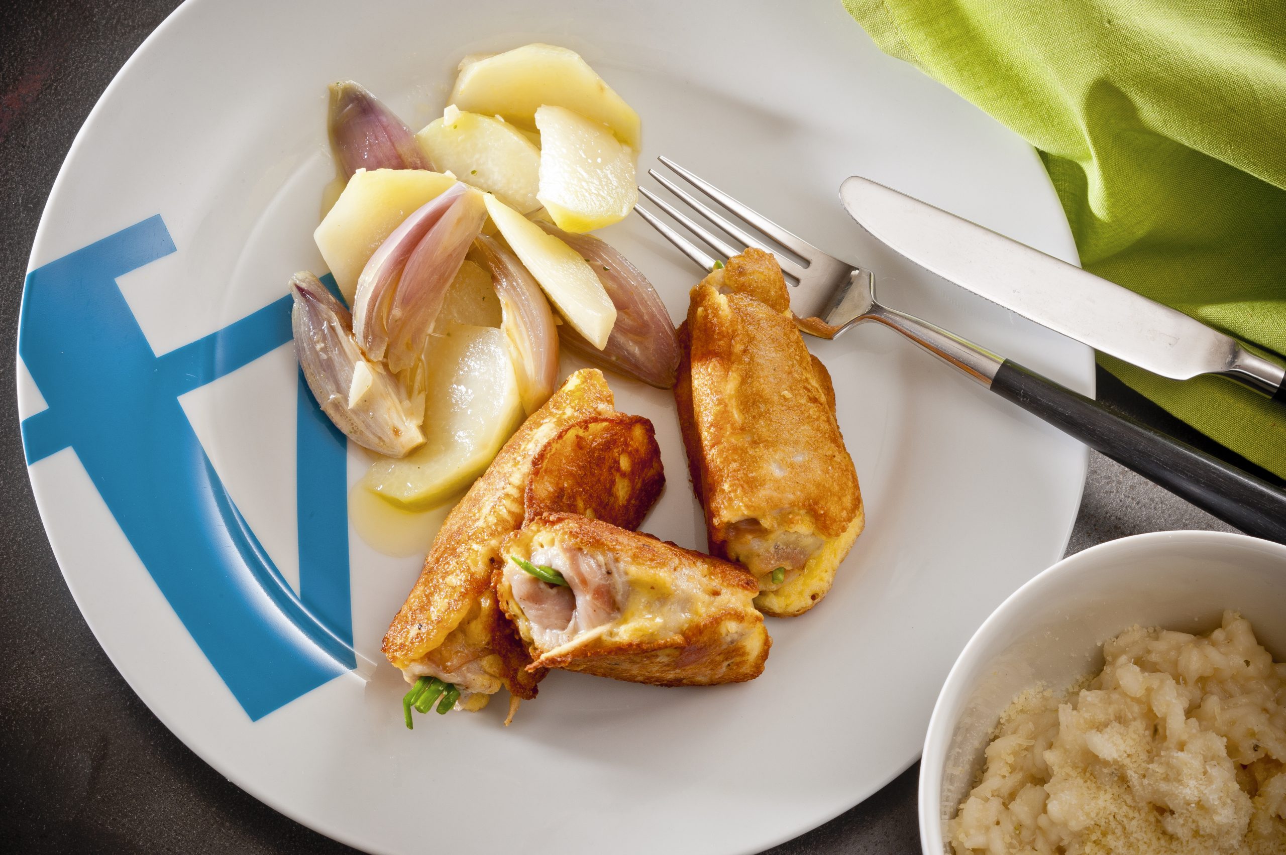 Gefüllte Kalbsröllchen im Sbrinz-Mantel