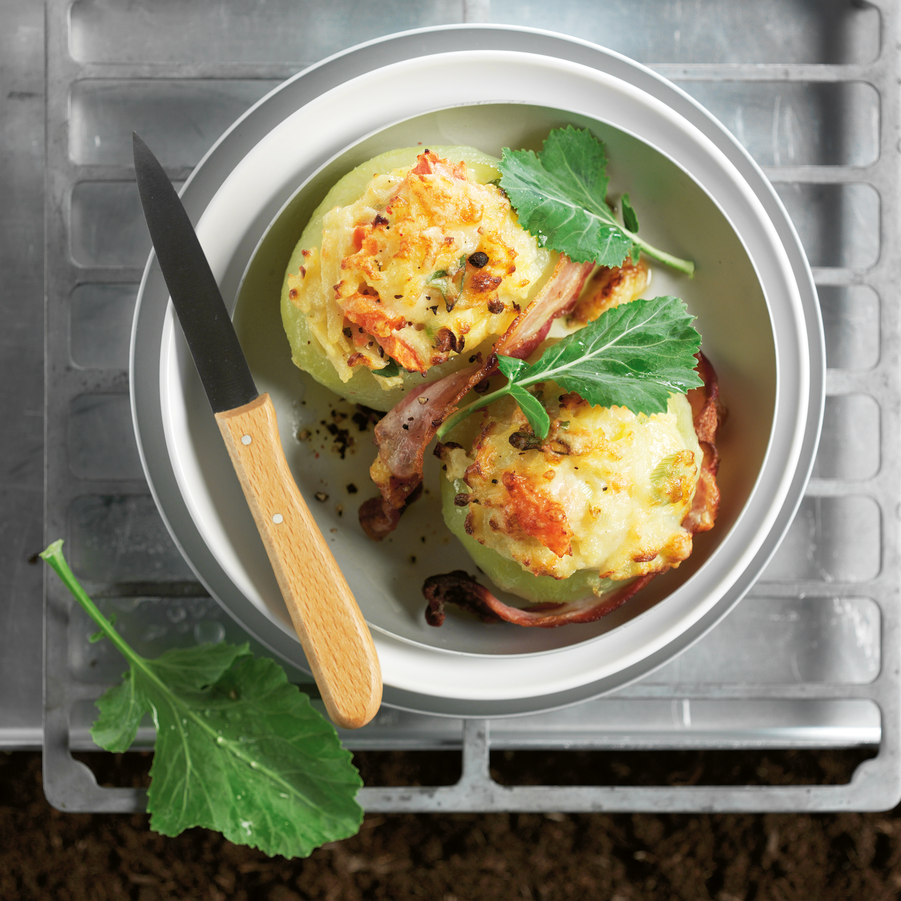 Colraves farcis au lard