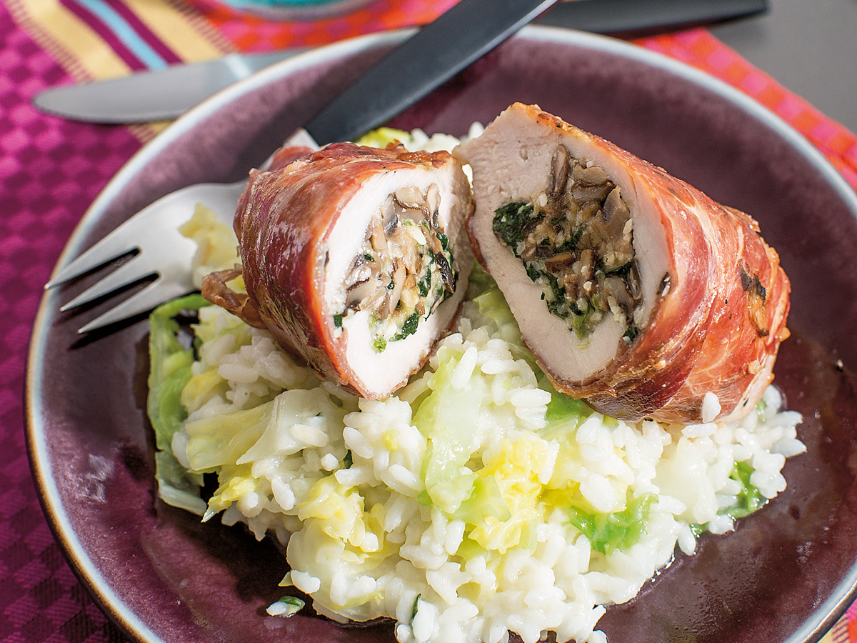 Gefüllte Pouletbrust mit Wirzrisotto