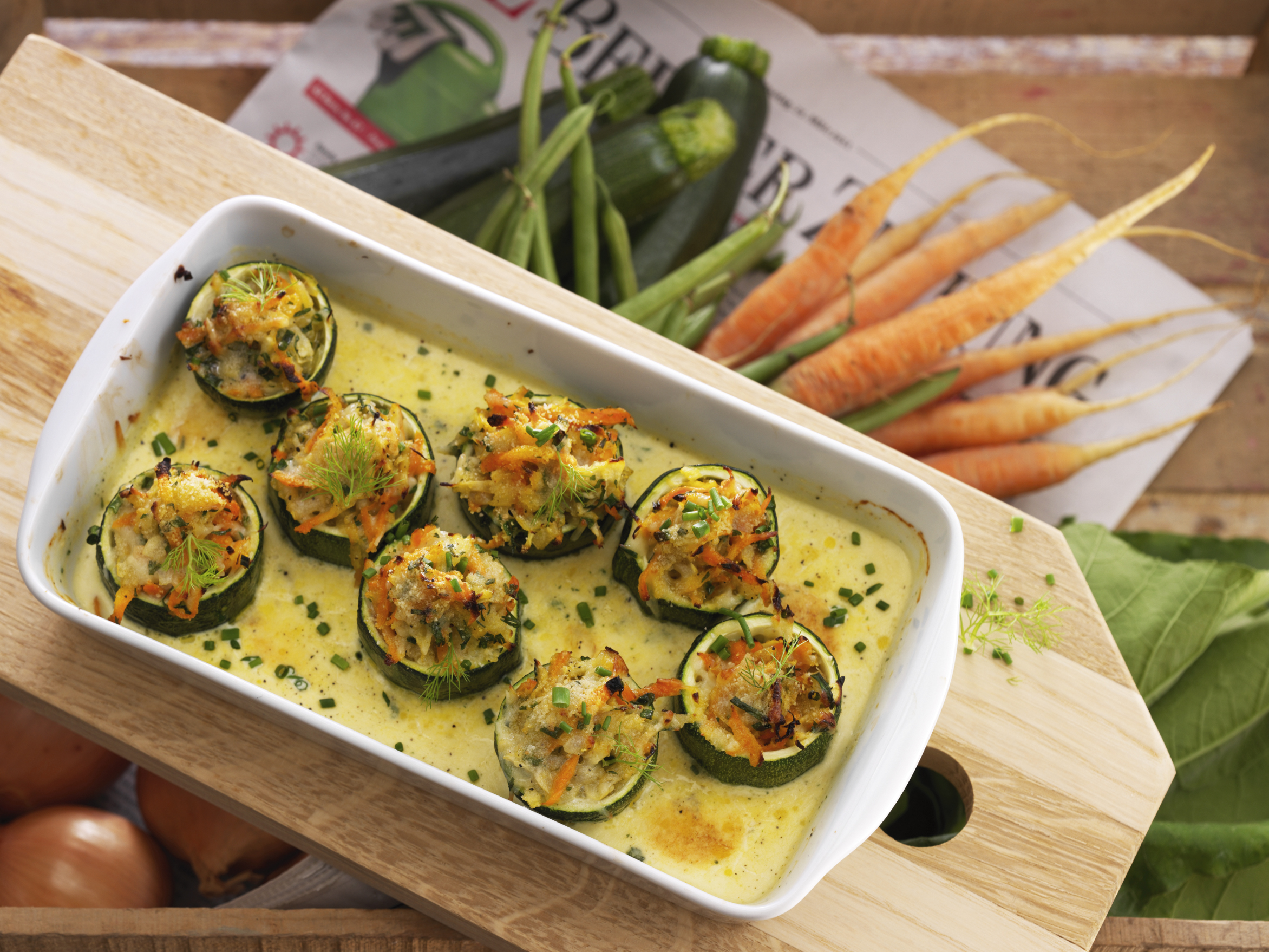 Gefüllte Zucchinirädchen (Low Carb)