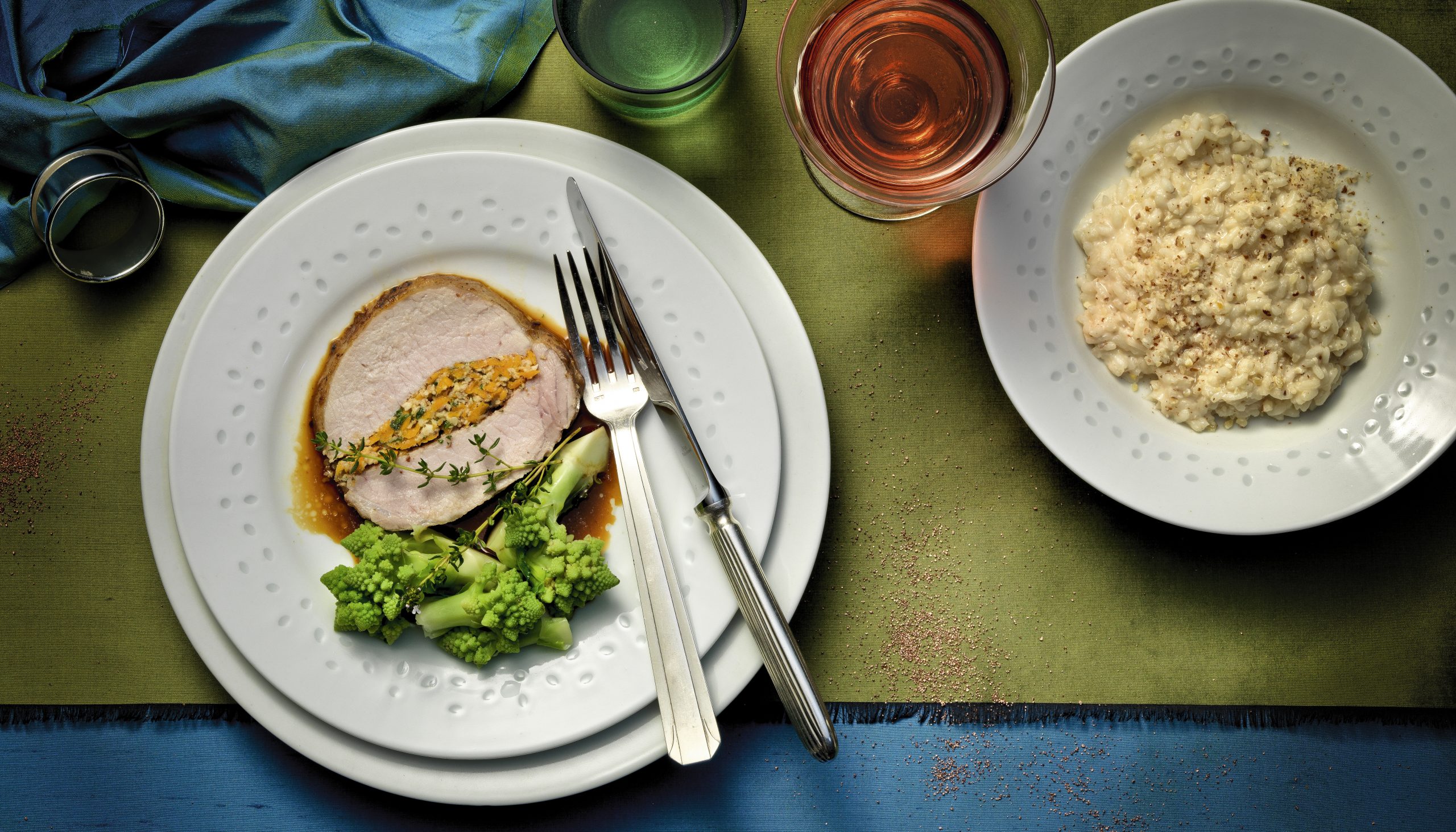 Gefüllter Braten mit Nuss-Risotto