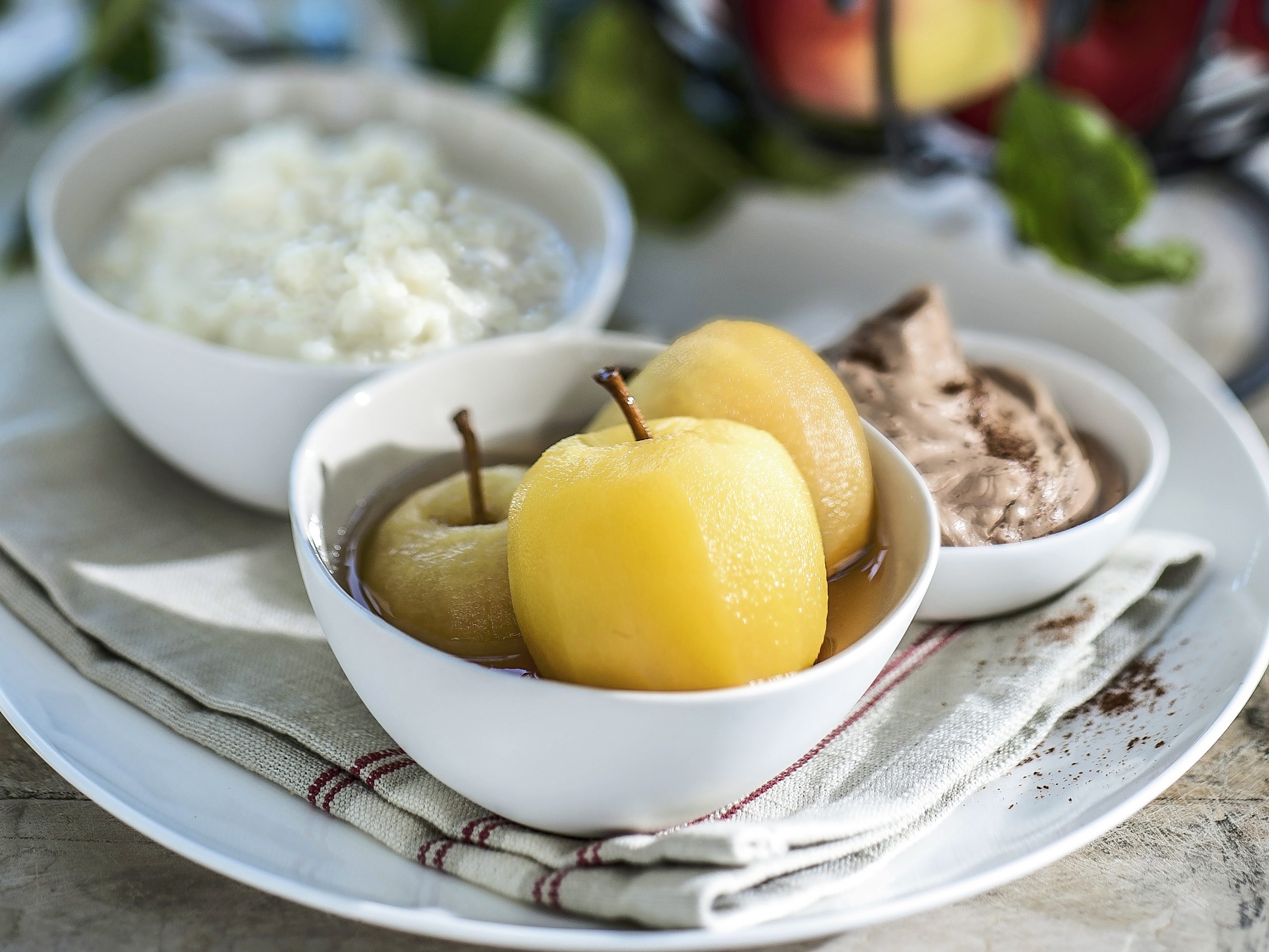 Gekochte Äpfel mit Ovo-Milchreis